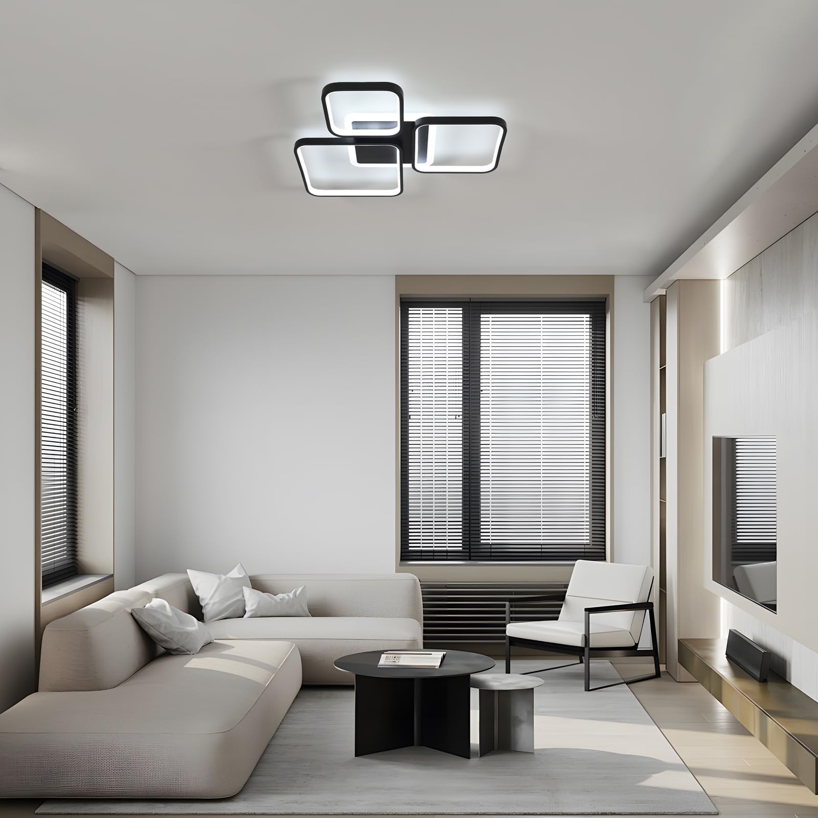 Plafoniera LED Quadrata Dimmerabile 120W – Telecomando E APP, 3000K-6500K, Con Memoria, Per Soggiorno E Camera
