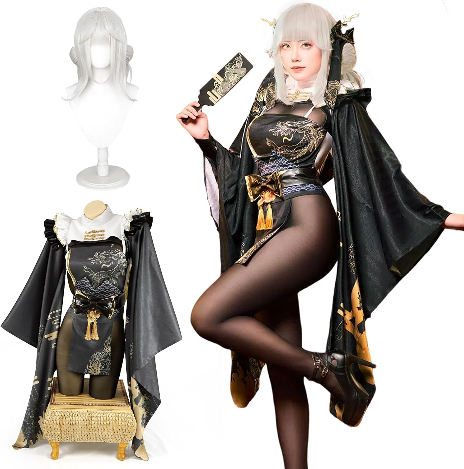 Amazon.co.jp: [神併良品] ネヴェ コスプレ ウィッグ付き