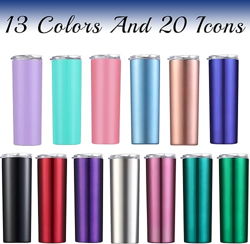 Miniatura 2 de Vaso delgado personalizado de acero inoxidable con tapas y pajitas, vaso delgado con aislamiento personalizado grabado con nombre, 20 onzas, para