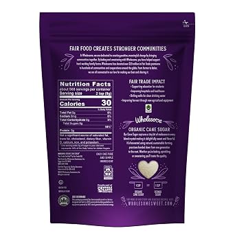 Wholesome Sweeteners 10-Pound Organic Cane Sugar, Fair Trade, Non GMO, Gluten Free, Pure & Vegan, for Baking and Sweetening (Pack of 2)