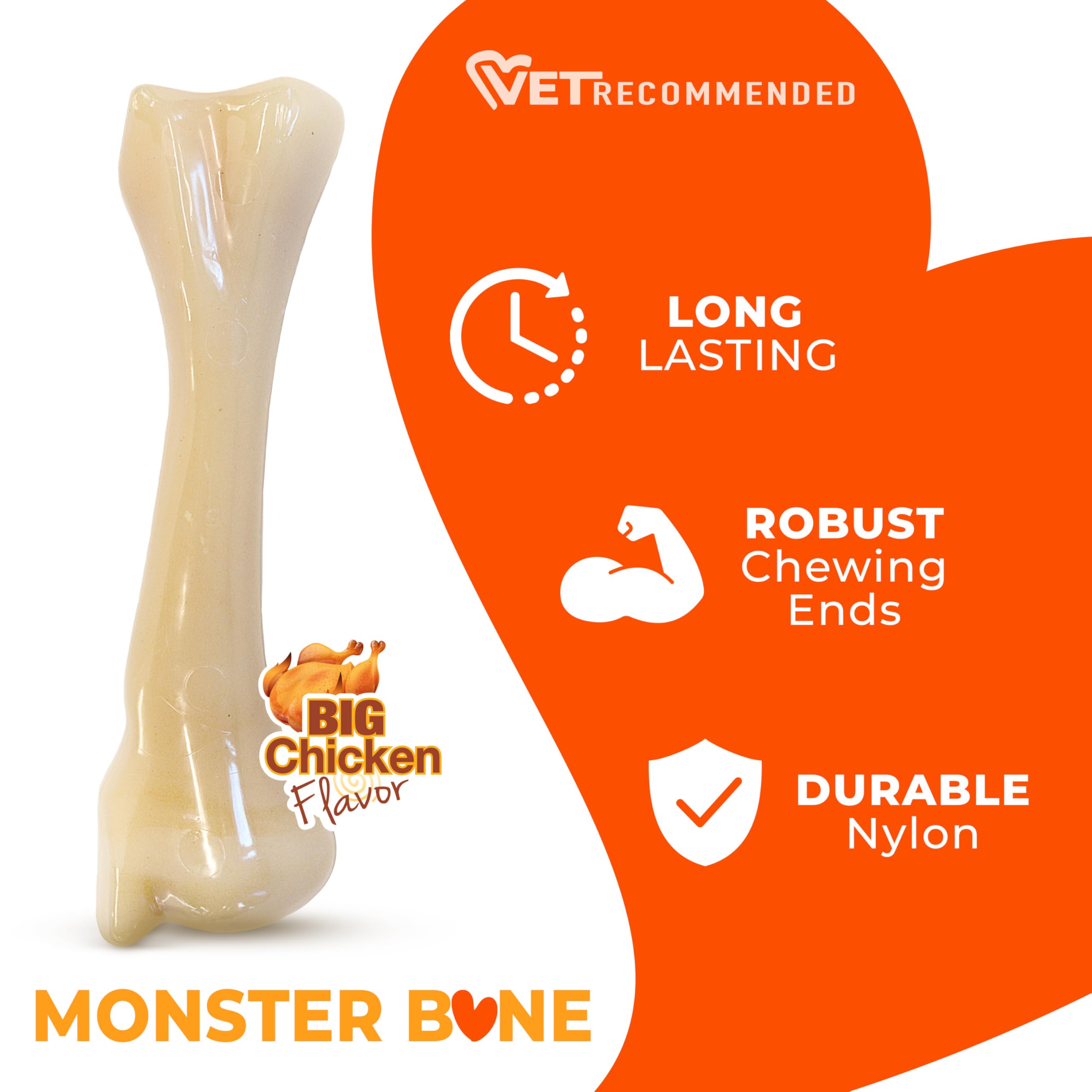 Nylabone Jouet à mâcher résistant Dura, arôme poulet - Jouet à mâcher pour chiens à mâchouillage extrême - XXL - Convient aux tout grande chiens pesant 23 kilos et plus