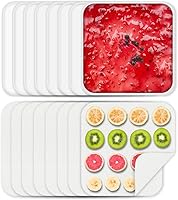 Vista 1 de 8 Pcs Silicone Food Dehydrator-Trays with Edge, 8 Pcs Mesh Dryer Mats,Reusable Non Stick Silicone Dehydrator Sheets (11x 11in) for Liquids,Fruit
