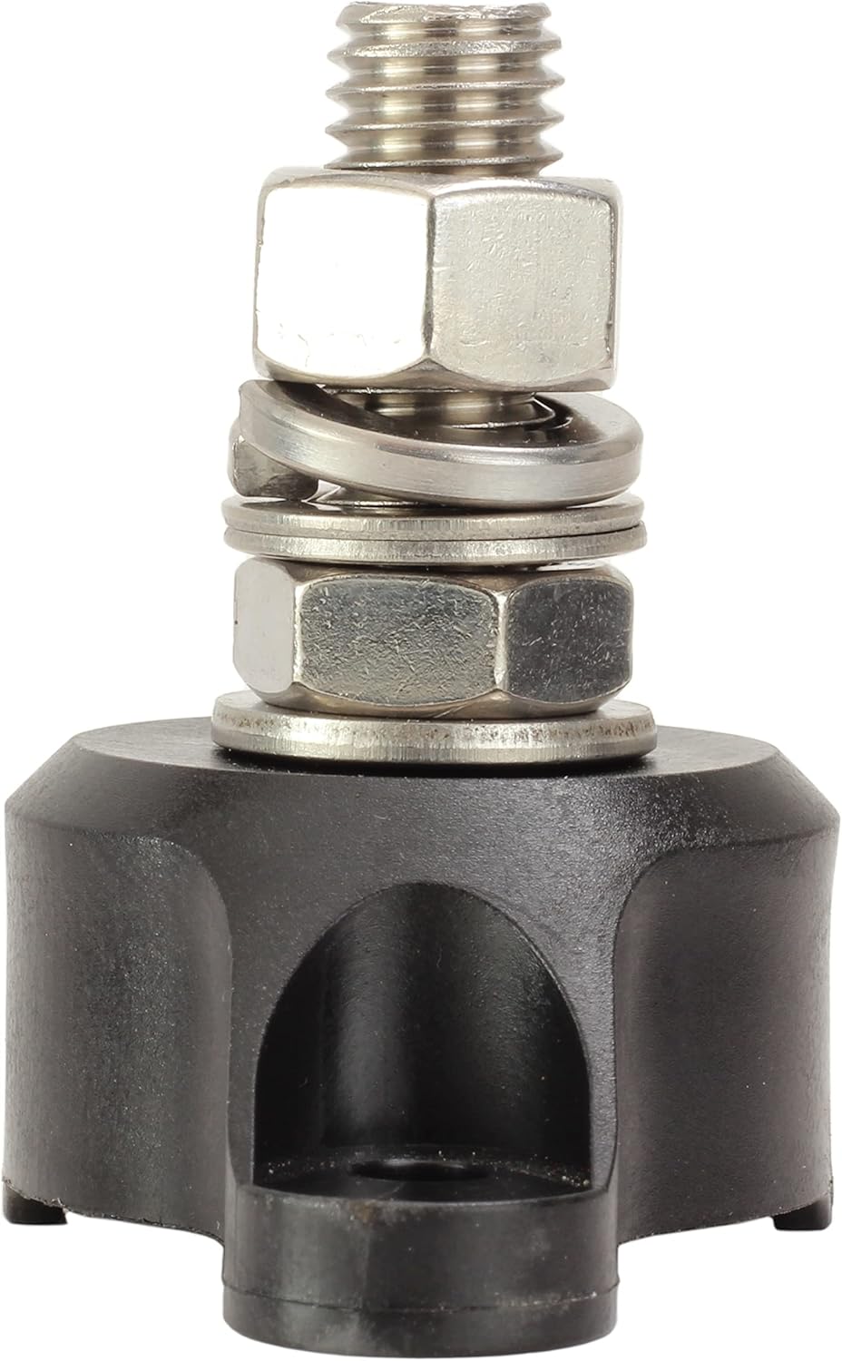 Fastronix 1/2" Heavy Duty Stainless Steel Single Stud Power and Ground Junction Block with Red and Black