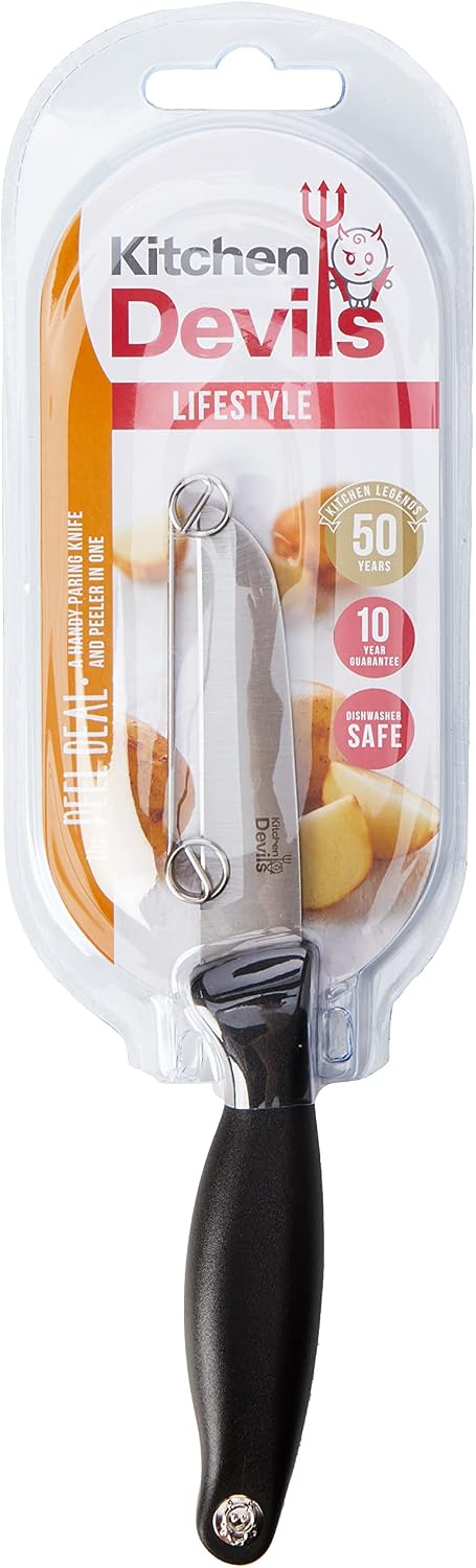 Kitchen Devils Lifestyle Peeler/Parer Knife, 27.5x8.5x2 cm, Black