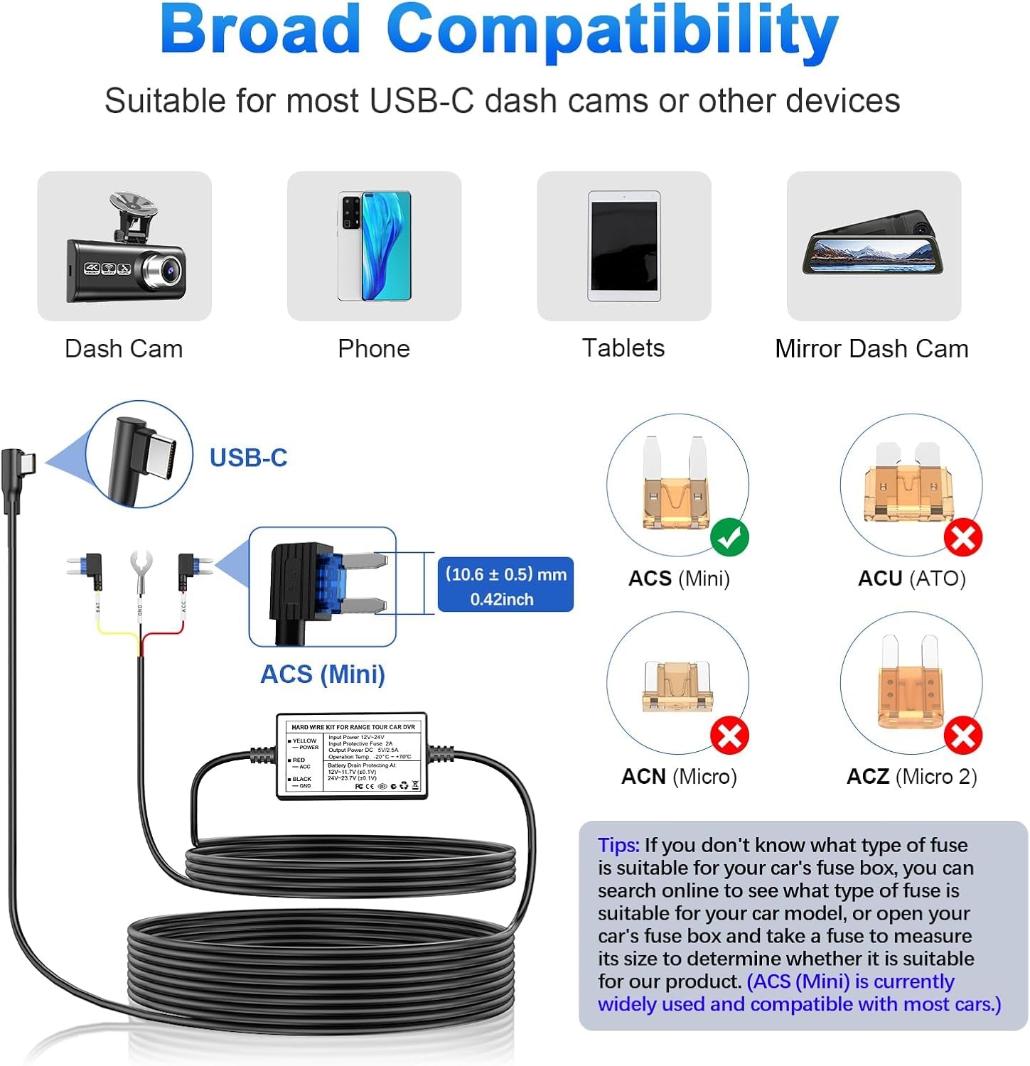 Kit Hardwire Per Dash Cam - Alimentazione Diretta Per Auto, Con Protezione Da Sottotensione! - Foto 8
