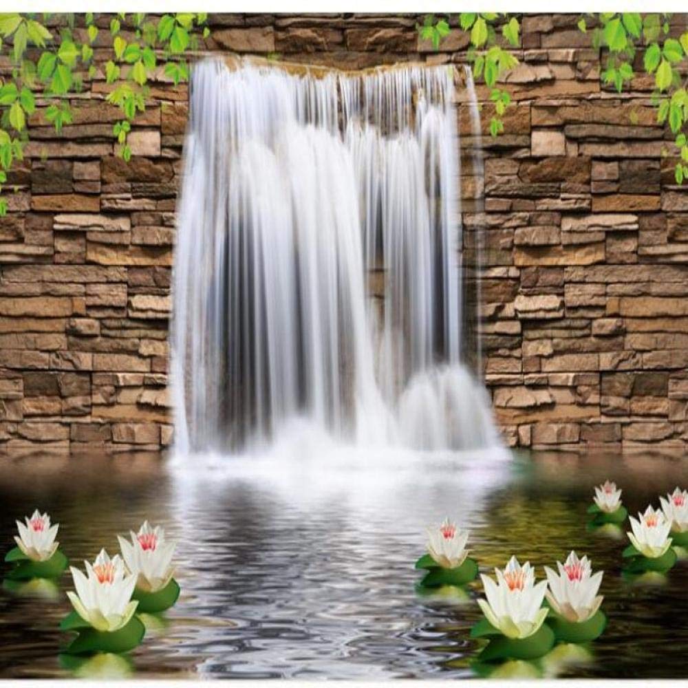 Carta da parati non tessuta su misura grande murale cascata di loto 3D TV sfondo muro-250x175cm