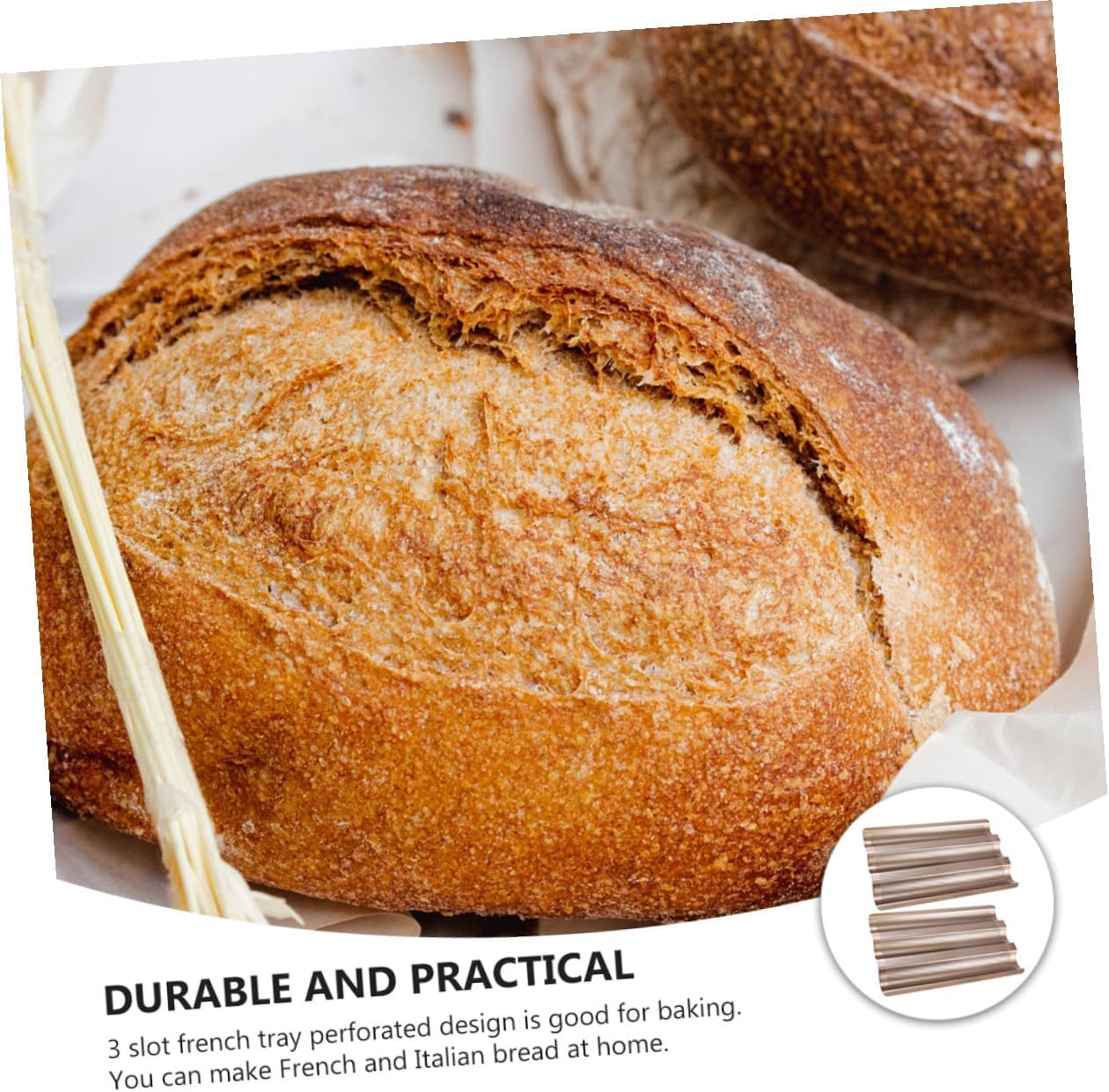 2Pcs Non-stick Carbon Steel Bread Bakeware Three-slot Long Loaf Mold for Oven Baking Loaf Pans Kitchen Tool for DIY Cake and Bread Making