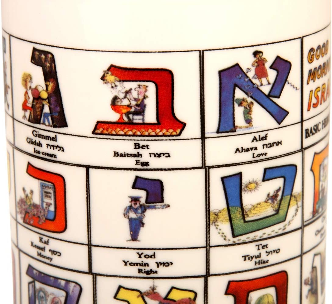 Hebrew Alphabet Coffee Mug Good Morning Israel Each AlefBet Letter