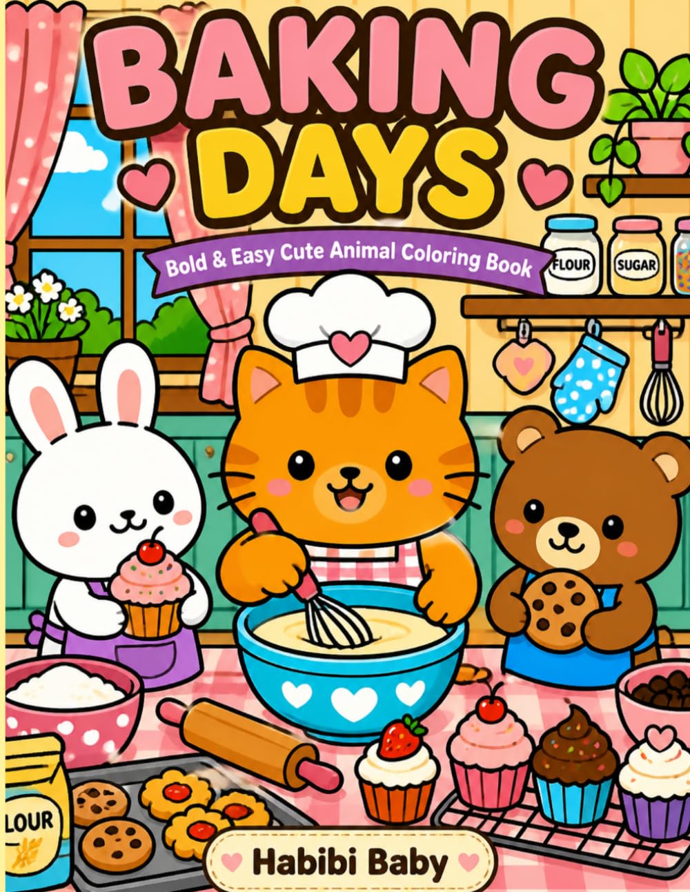 BAKING DAYS: Bold & Easy Cute Animal Coloring Book (Cozy Little Moments)