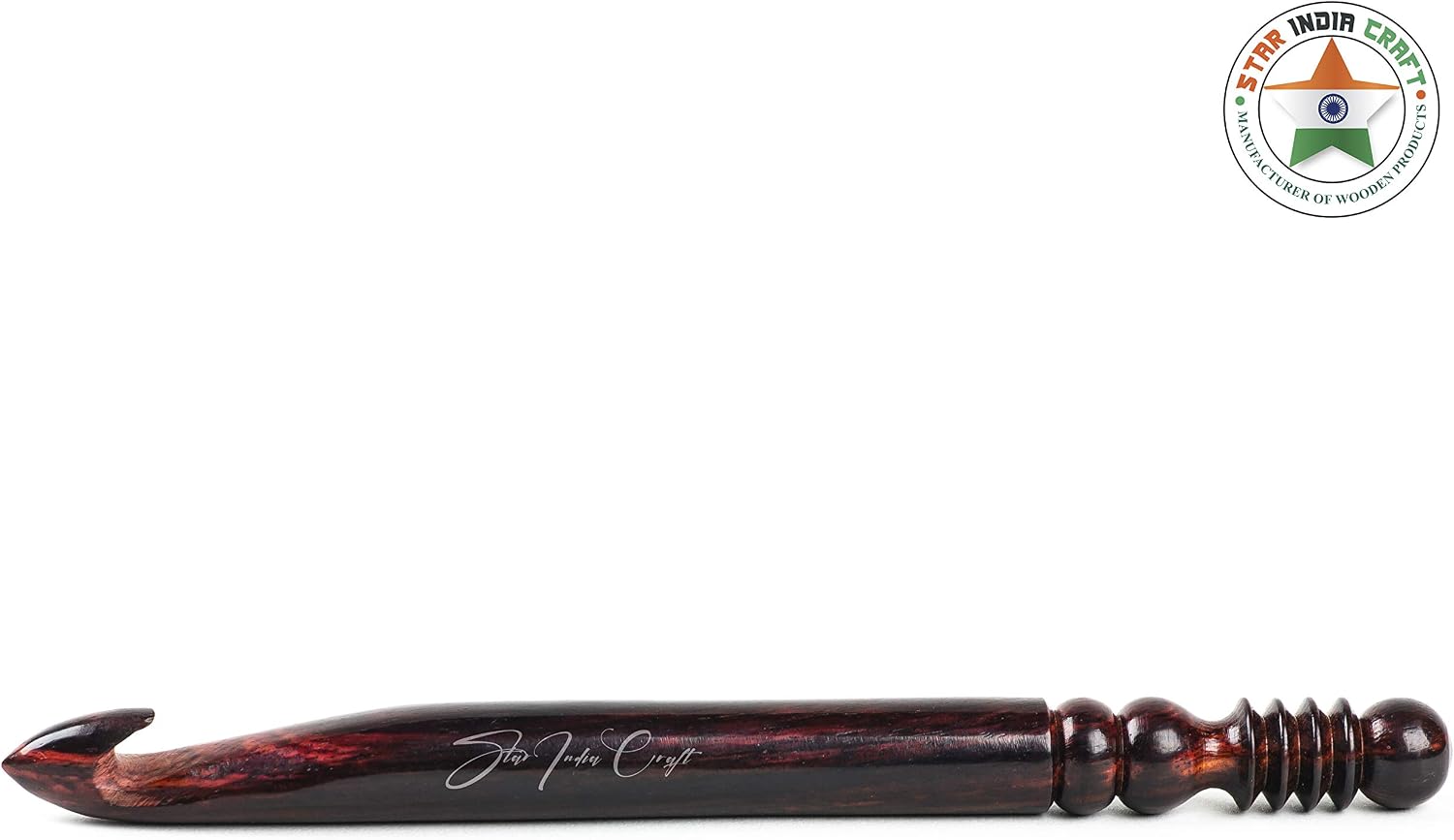 SIC Crochet Hooks Set of All Sizes, Ergonomic Wood Turned Rosewood