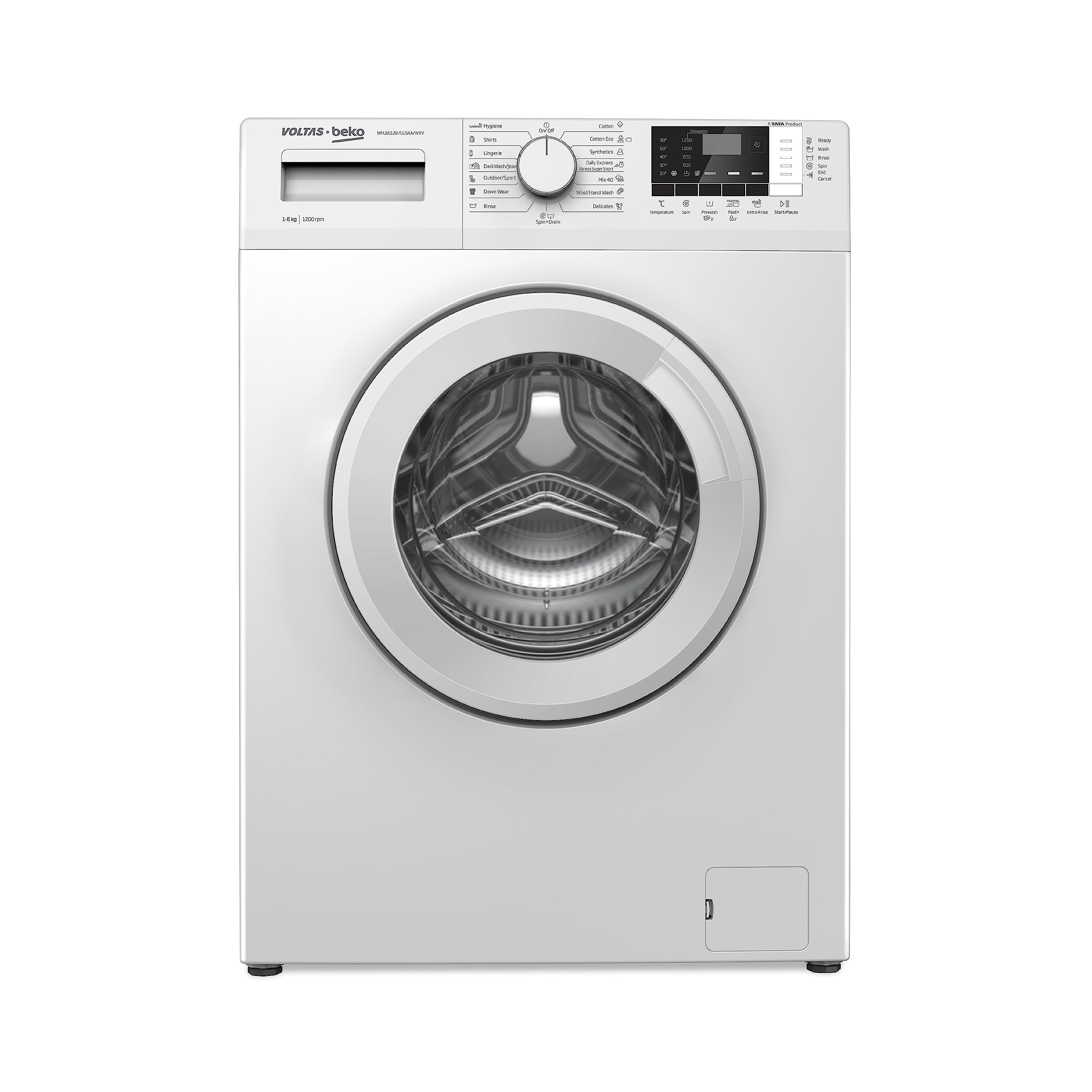 Voltas Beko, A Tata Product 6.5 Kg 5 Star Fully Automatic Front Loading Washing Machine (WFL6512B7CUSKA/WXV, White, In-Built Heater)