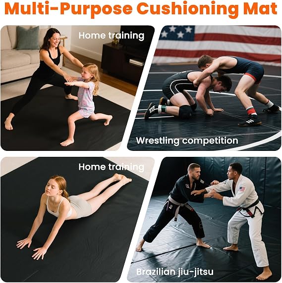 Wrestling Mat - Foam or Inflatable Wrestling Mats for Home, Jiu Jitsu Mats Kids, Thick Training Exercise Mats for BJJ, Grappling, Judo, Martial Arts, Boxing, Yoga, MMA
