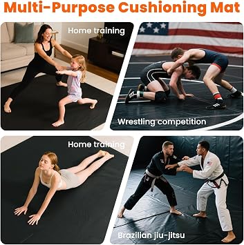 Wrestling Mat - Foam or Inflatable Wrestling Mats for Home, Jiu Jitsu Mats Kids, Thick Training Exercise Mats for BJJ, Grappling, Judo, Martial Arts, Boxing, Yoga, MMA