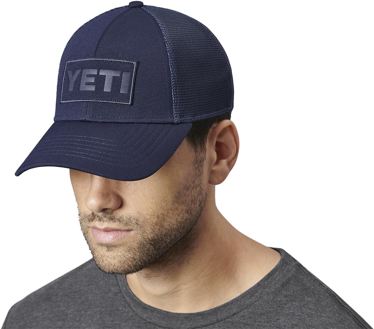 YETI Core Patch Trucker Hat, Navy on Navy