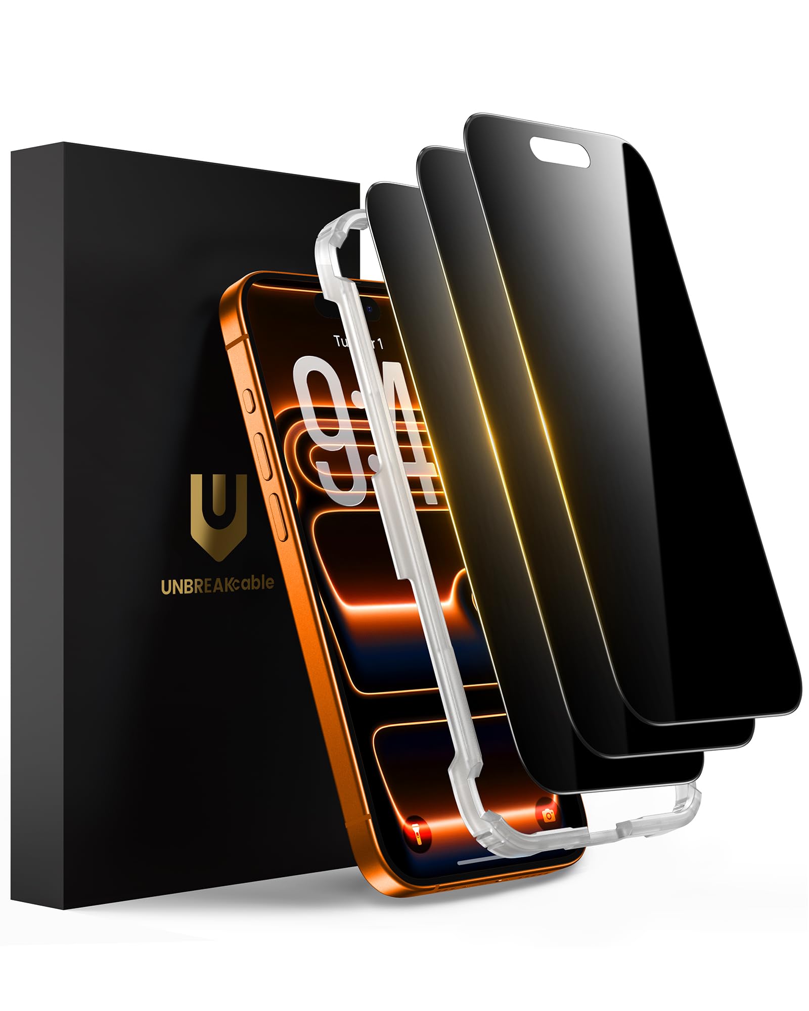 Privacy Screen Protector for iPhone 17 Pro Max (6.9"), 25° Anti-Spy Tempered Glass, Easy Install Alignment Frame, Case-Friendly, 9H Hardness, Anti-Fingerprint, 3-Pack