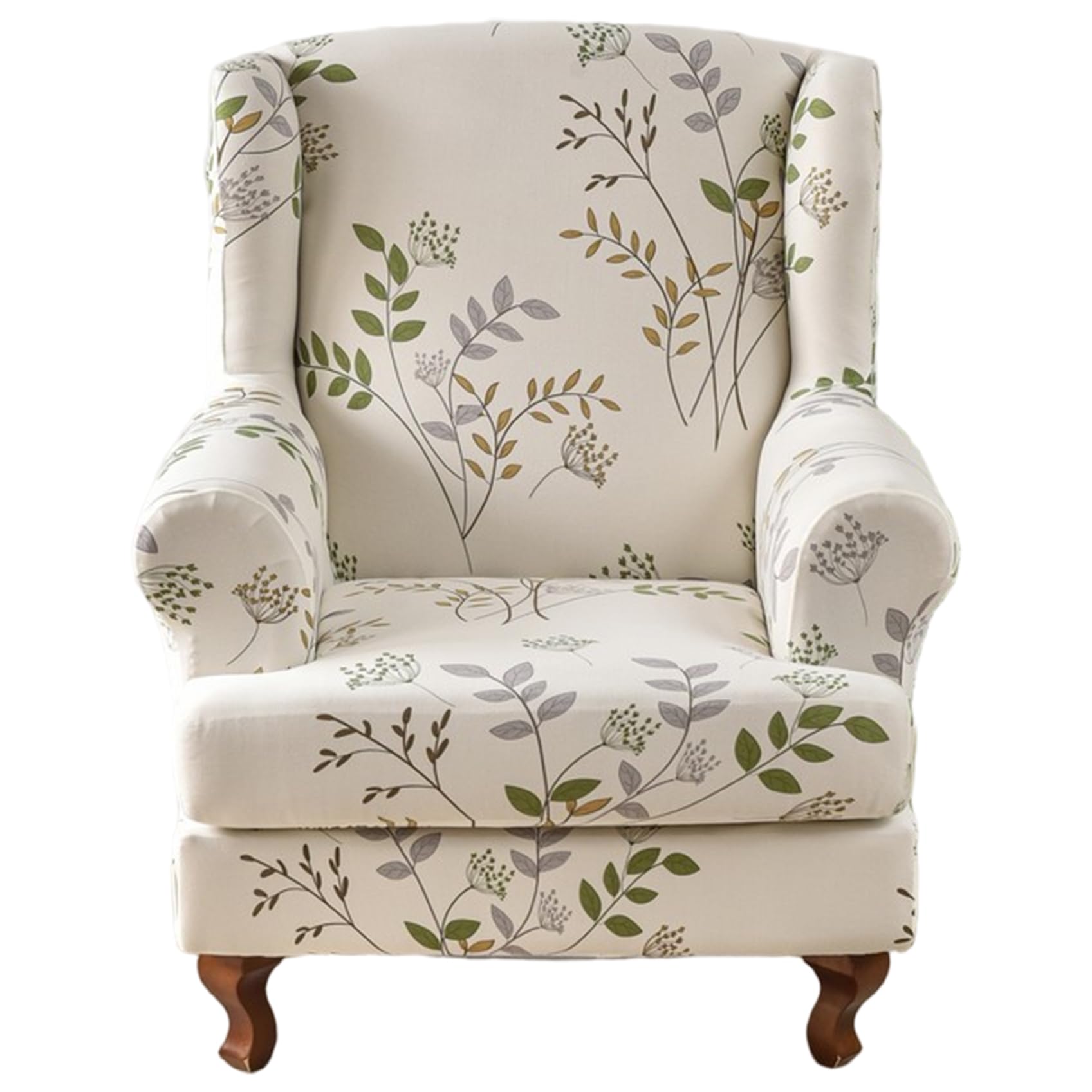 Ngbbby Wingback Chair Slipcover, Printed Stretch Wing Back Chair Covers with Arms, Armchair Slipcover for Bedroom, Wing Back Covers with Arms
