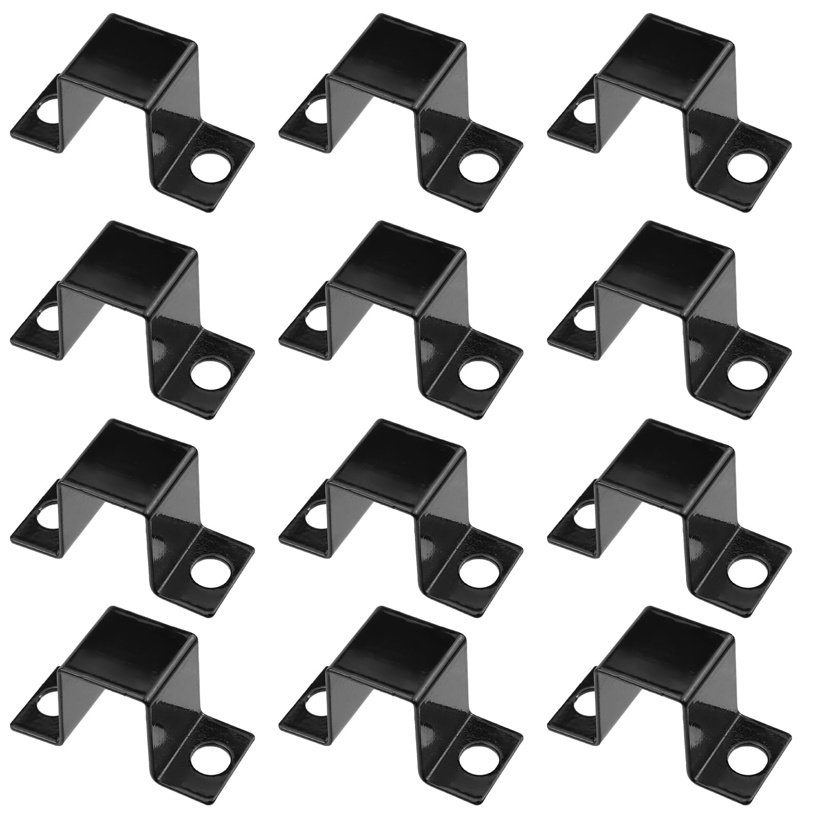 Wdwlbsm 8x Schwarze Gurtpfostenbänder – Robuste U-Klemmen Für Holz- Und Metallpfosten 2x2, Inkl. Montagelöcher