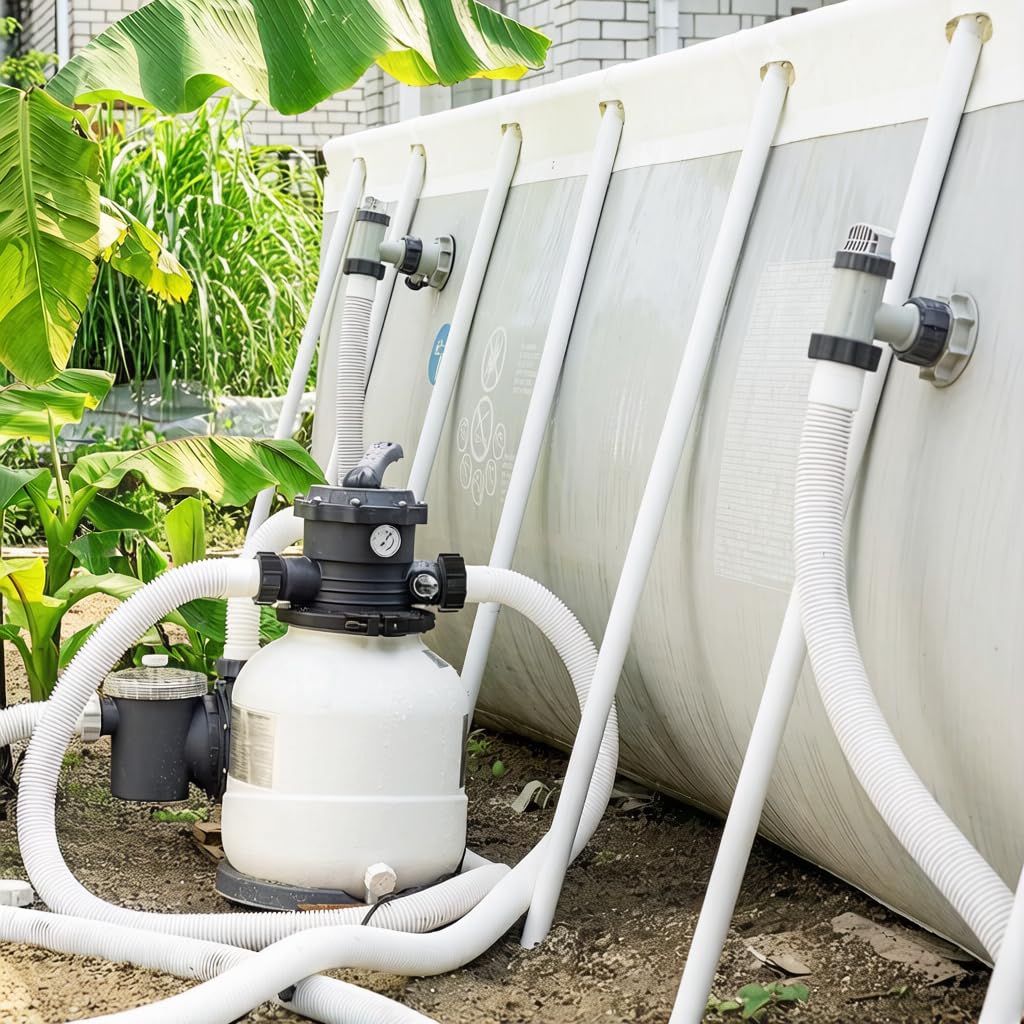 Tubo Flessibile per Piscina, Tubo di Ricambio per Pompa per Piscina in PE da 1,5 Pollici di Diametro per Piscine Fuori Terra Bianco (1,5 m)