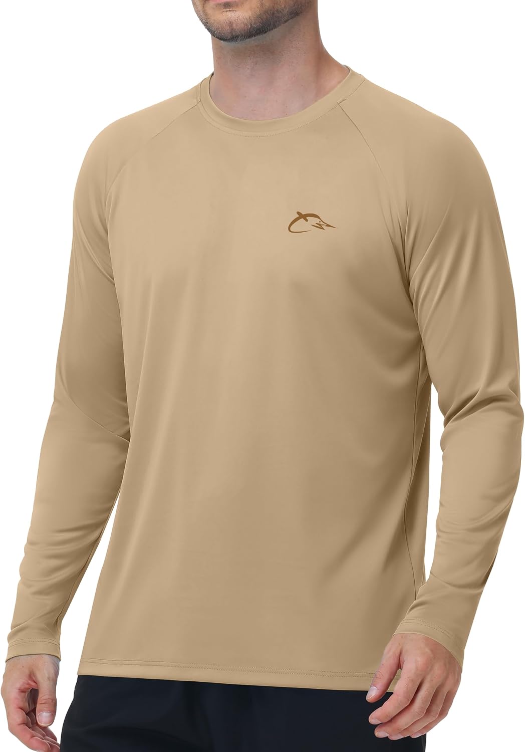 FISHEAL Men's UPF 50+ Sun Protection Fishing Shirt, Long Sleeve Lightweight UV Rash Guard, Quick Dry Swim Beach T Shirts