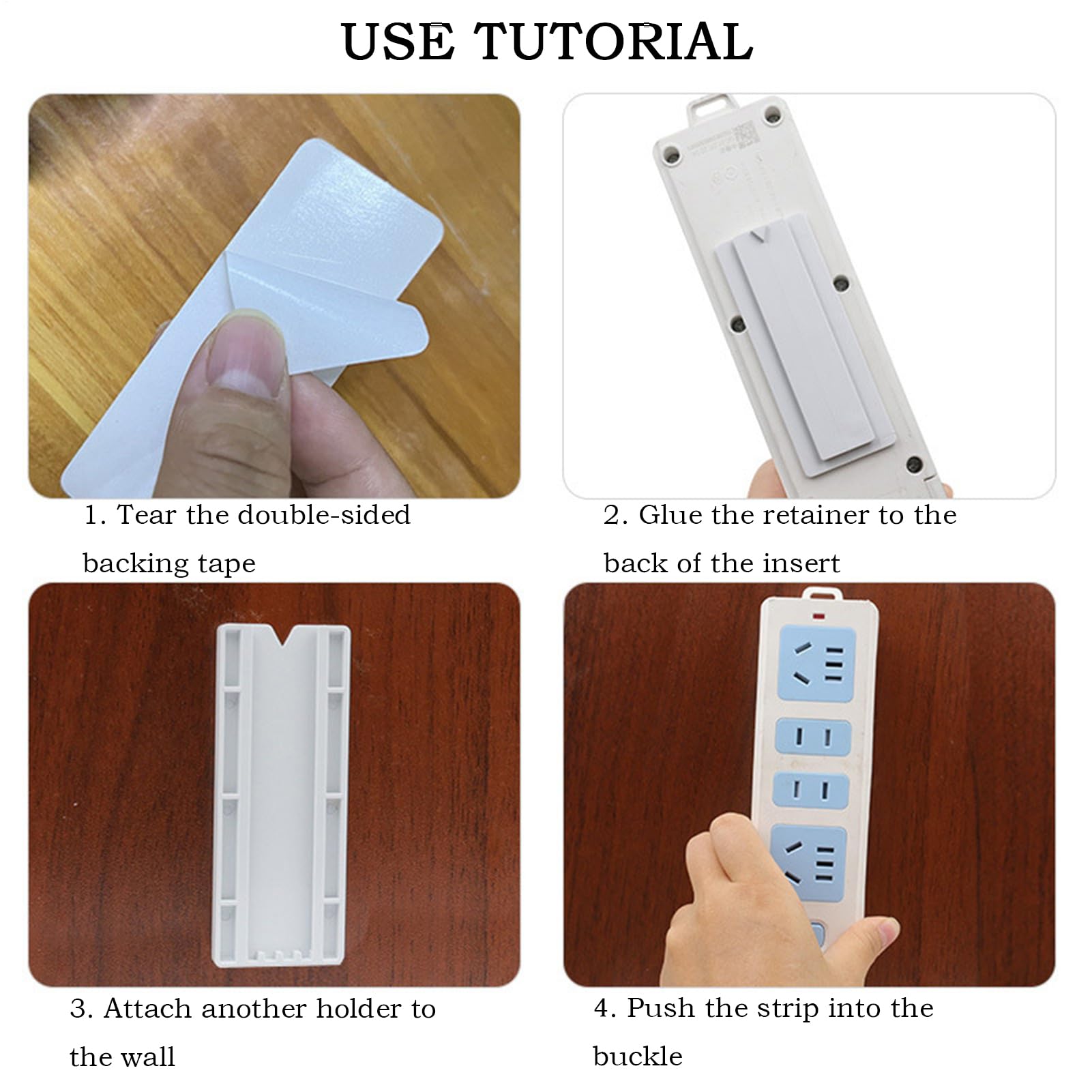 Support Pour Bandes D'Alimentation, Support Adhésif Portable Pour Multiprise Sans Percer, Organisateur Gain De Place Pour Routeurs Télécommandes Fils Maison