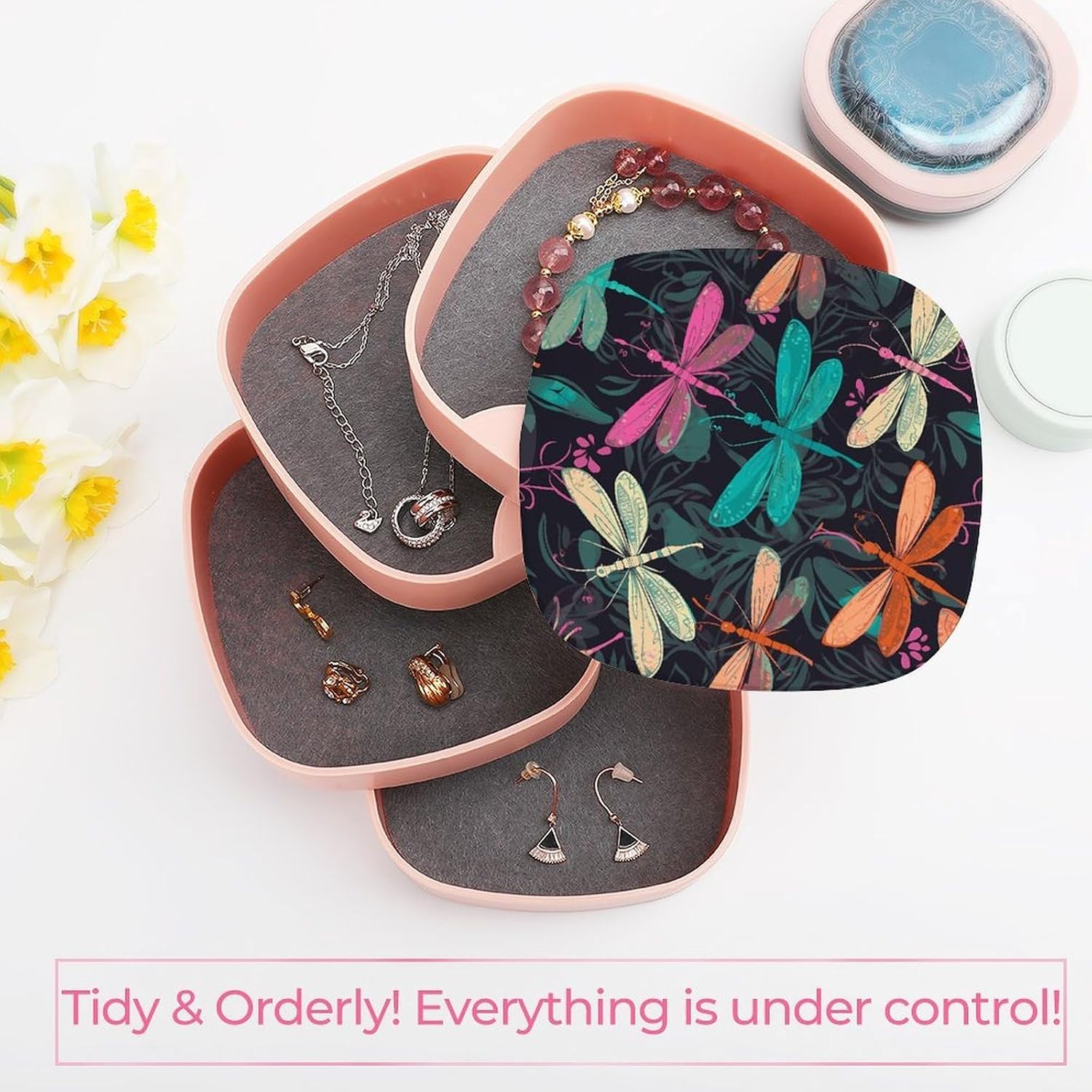 Cute Dragonfly 4-Layers 360°Rotating Jewelry Box image 5