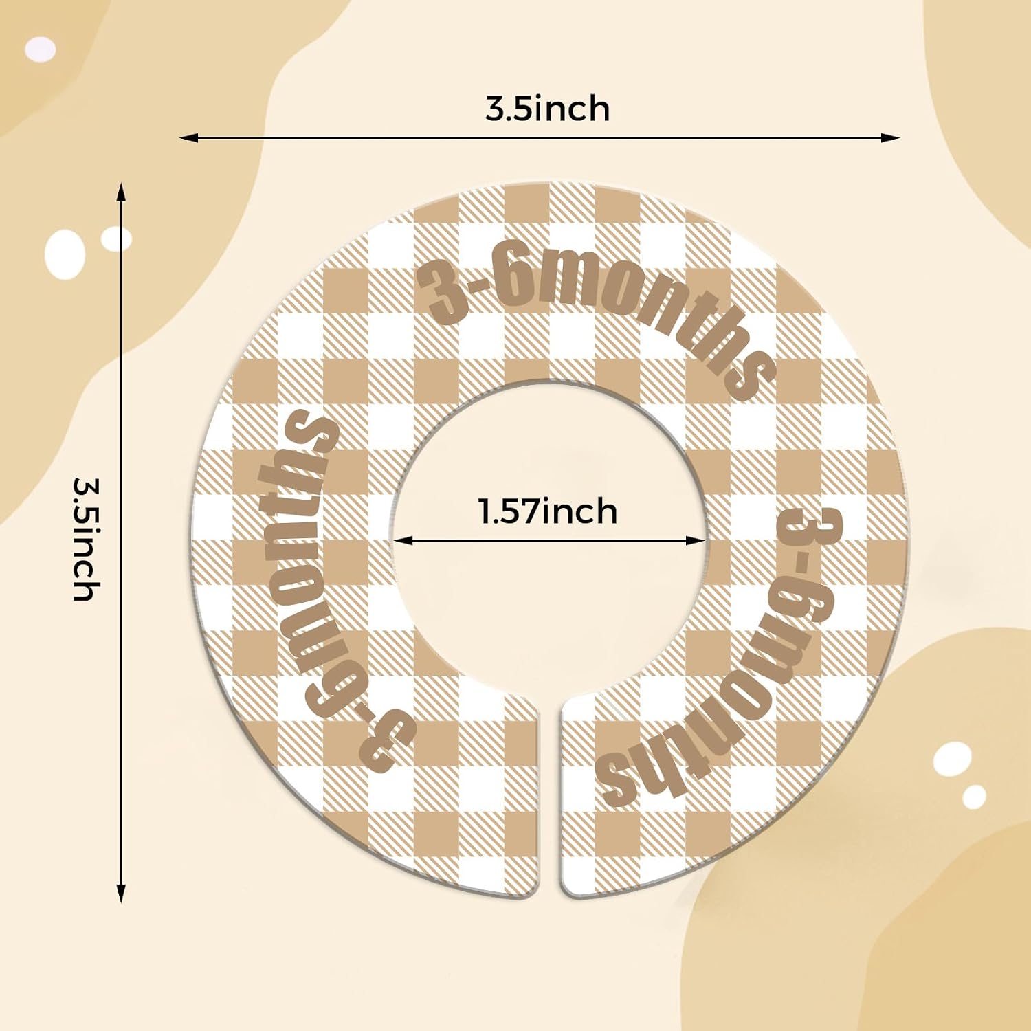 WSICSE Baby Closet Dividers,Round Baby Clothes Dividers for Closet Nursery Closet Organizer & Decor for Sorting 8 Designs Fits 1.5″ Rod