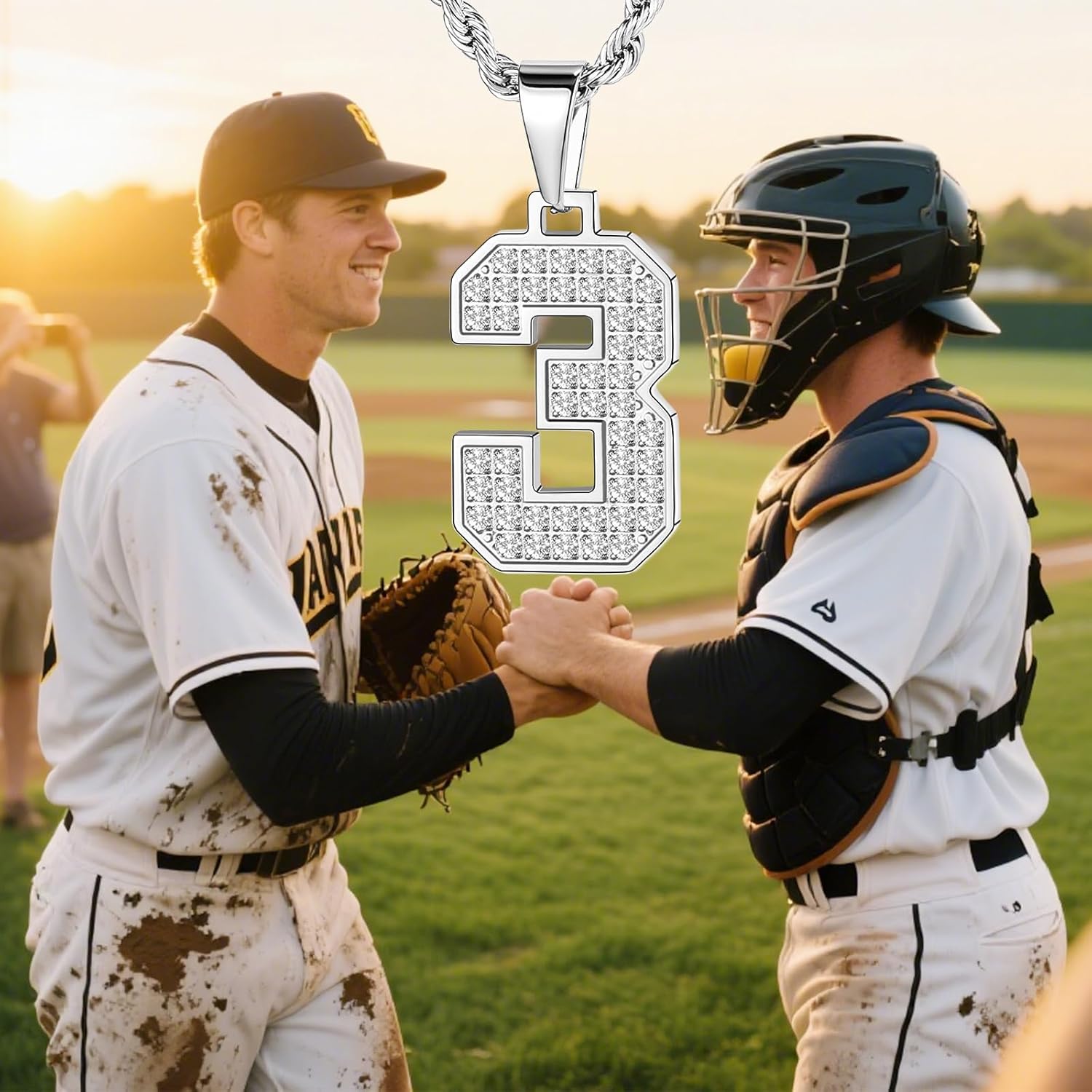 Bling Number necklace for mens,Athletes Stainless Steel Personalized Jersey Number Pendant Chain for Womens Baseball/Basketball/Sport Team Inspiration Jewelry with Gift Box - Image 5
