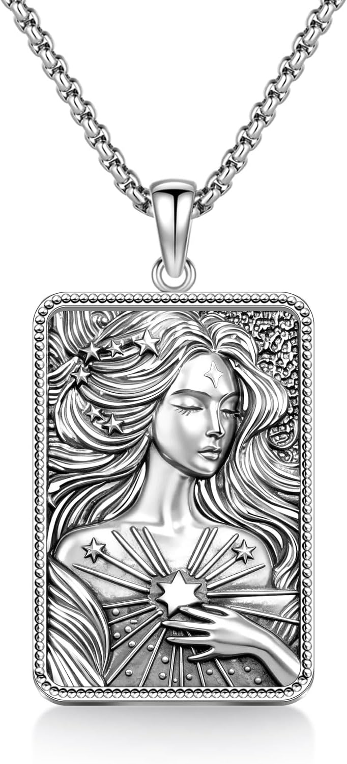 925 Sterling Silver Jewelry Medusa/Athena/Lilith/Hecate/NYX/Aphrodite Pendant Necklace Amulet Goddess of Witches Gifts for Women Men Anniversary Birthday Graduation Christmas Faith Mother's Day Amulet