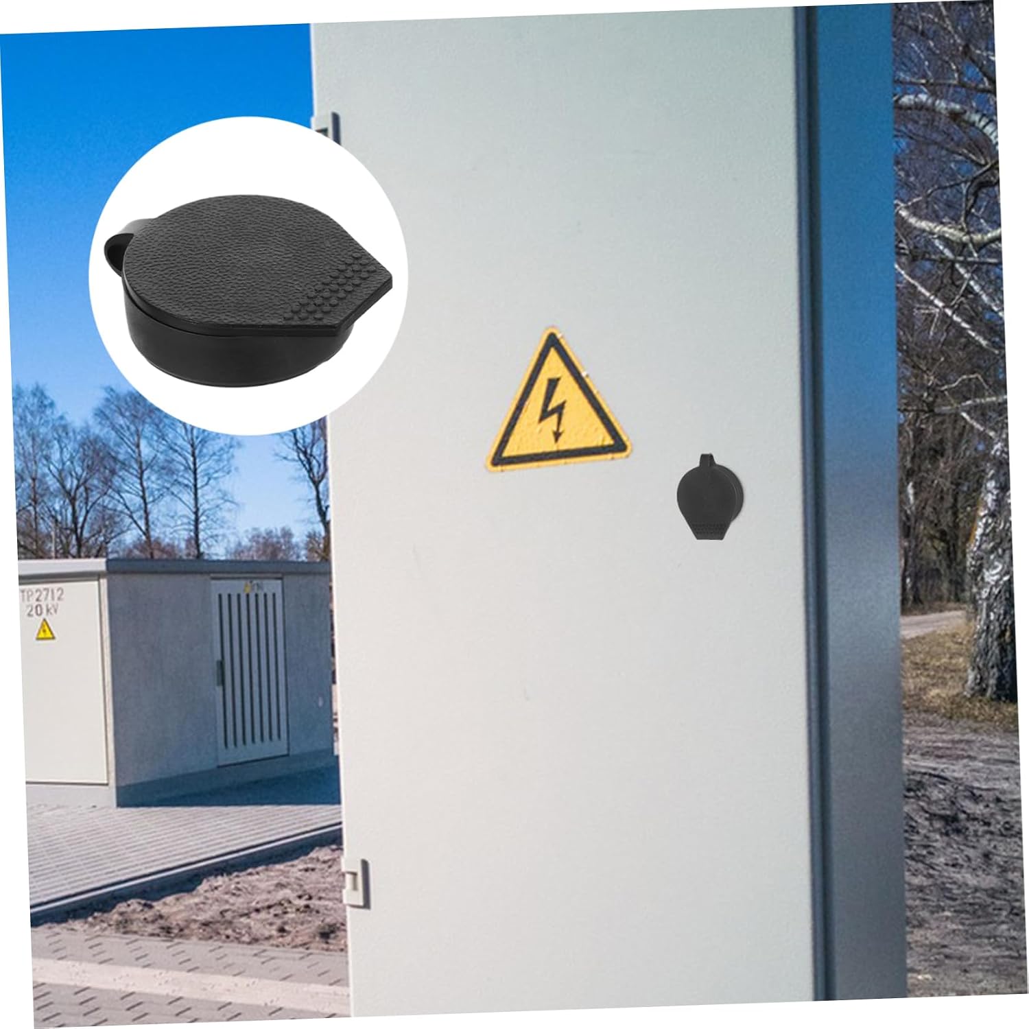 NUOBESTY 6pcs Waterproof Lock Covers for Outdoor Distribution Cabinets Weatherproof Plastic Rainproof Caps 19x19mm Key Panel Protection Accessories