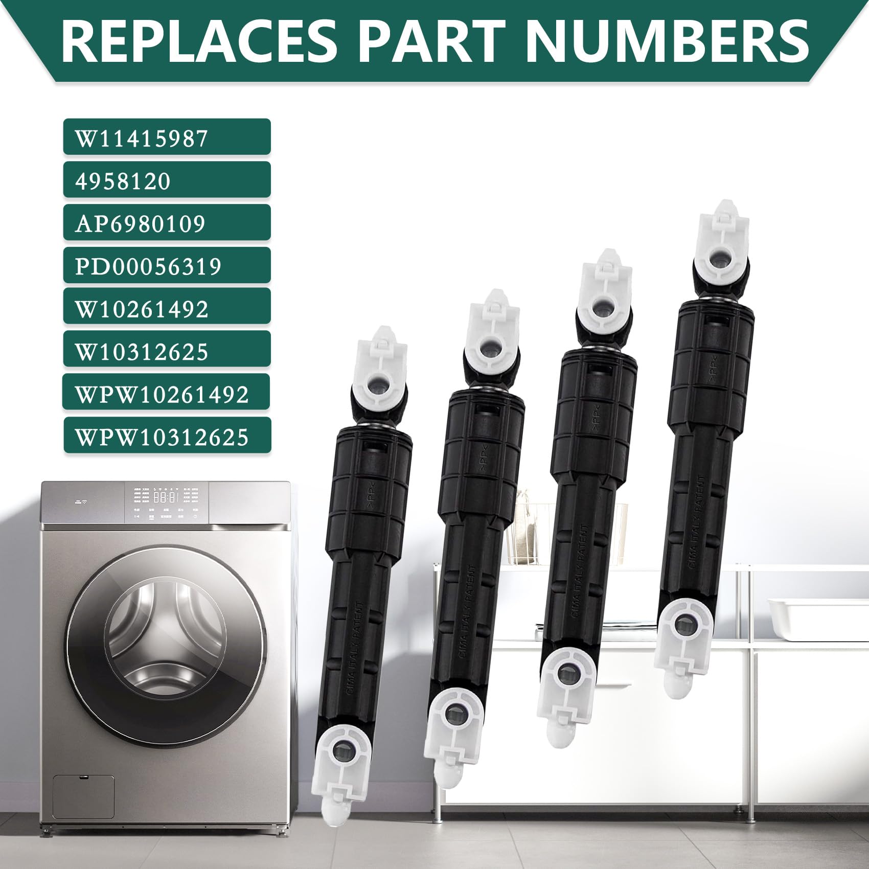 Amazon.com: NEW W11415987 Washer Shock Absorbers 4PCS Compatible