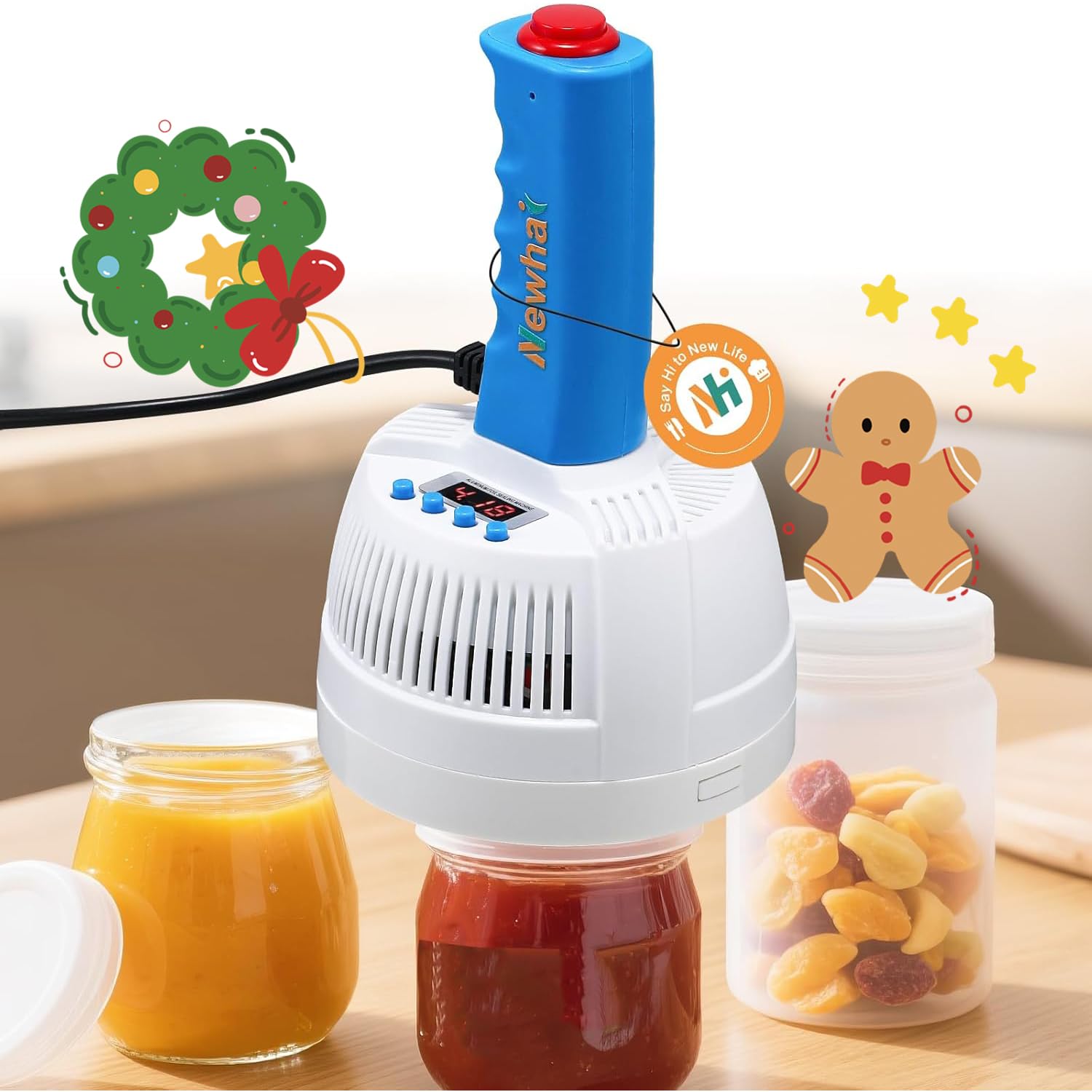 Scellant à induction portable Newhai pour réussir l'emballage de vos préparations maison 110V