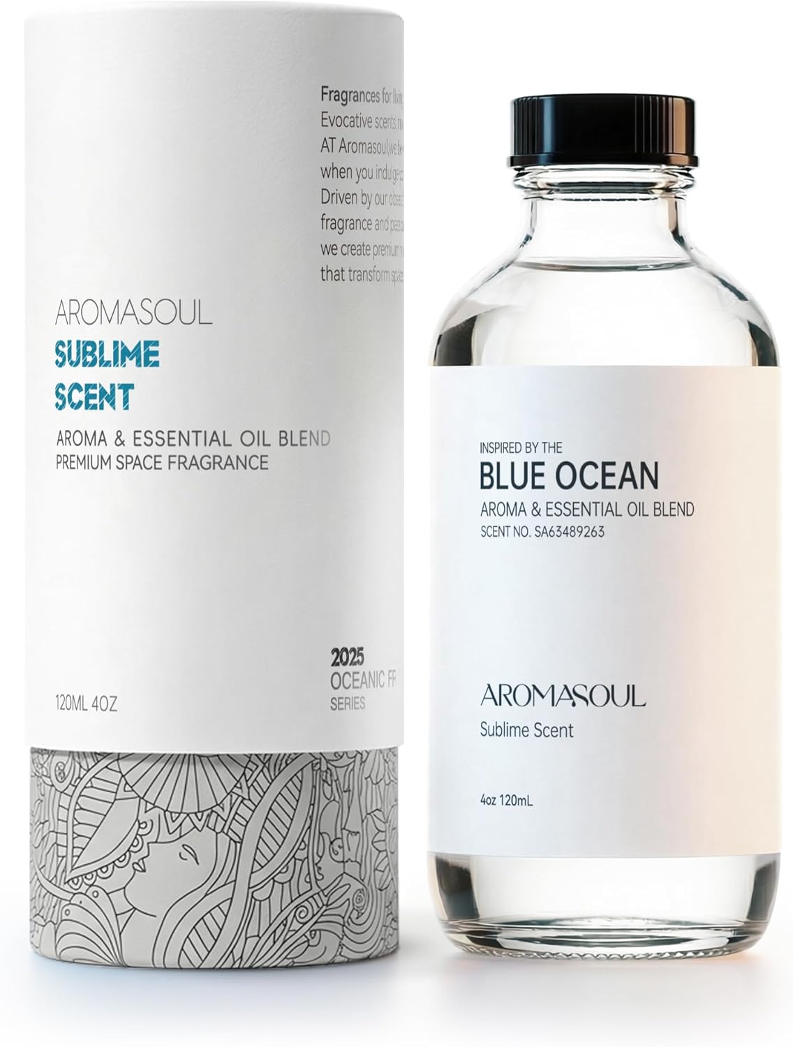 Hotel Diffuser Oil Blue Ocean Scent - Premium Fragrance Oil for Ultrasonic and Waterless Diffuser - 120 mL, 4 fl oz