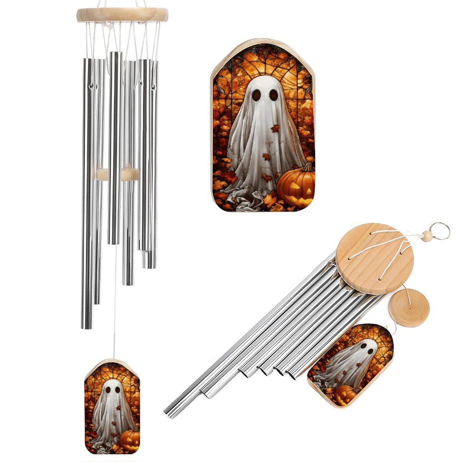 Carillon commémoratif Halloween pour terrasse et jardin, cloches éoliennes déco citrouille