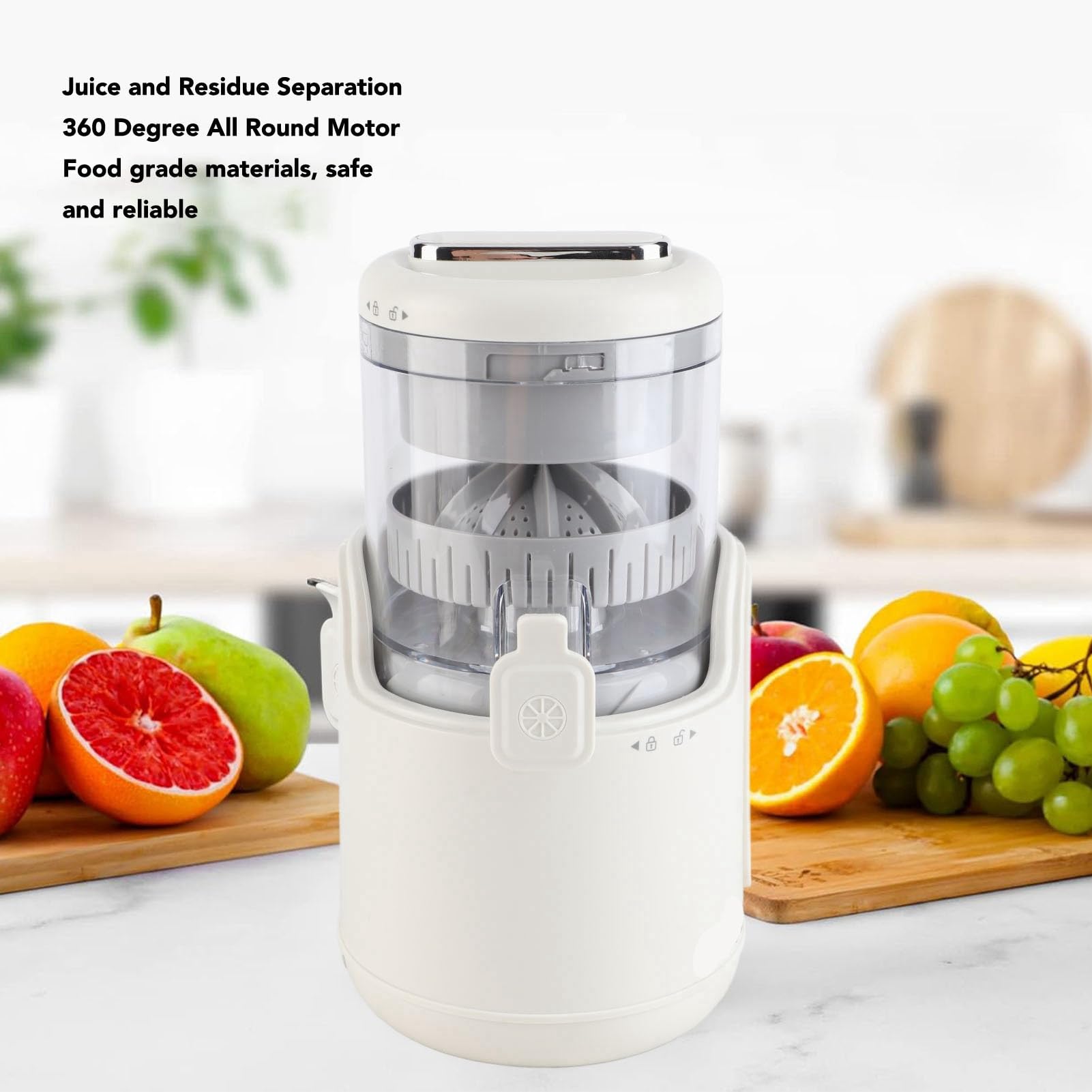 Denash Citrus Juicer,Hands Rechargeable Juicer Machine with USB Cable and Cleaning Brush,360 Degree Motor Easy to Clean Juice Squeezer for Orange Lime Lemon Grapefruit
