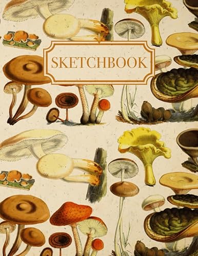 Vintage Mushroom Sketchbook Aesthetic Mushroom Doodles & Drawings Notebook  Vintage Style  Large Sketch Book with 100 Blank Pages