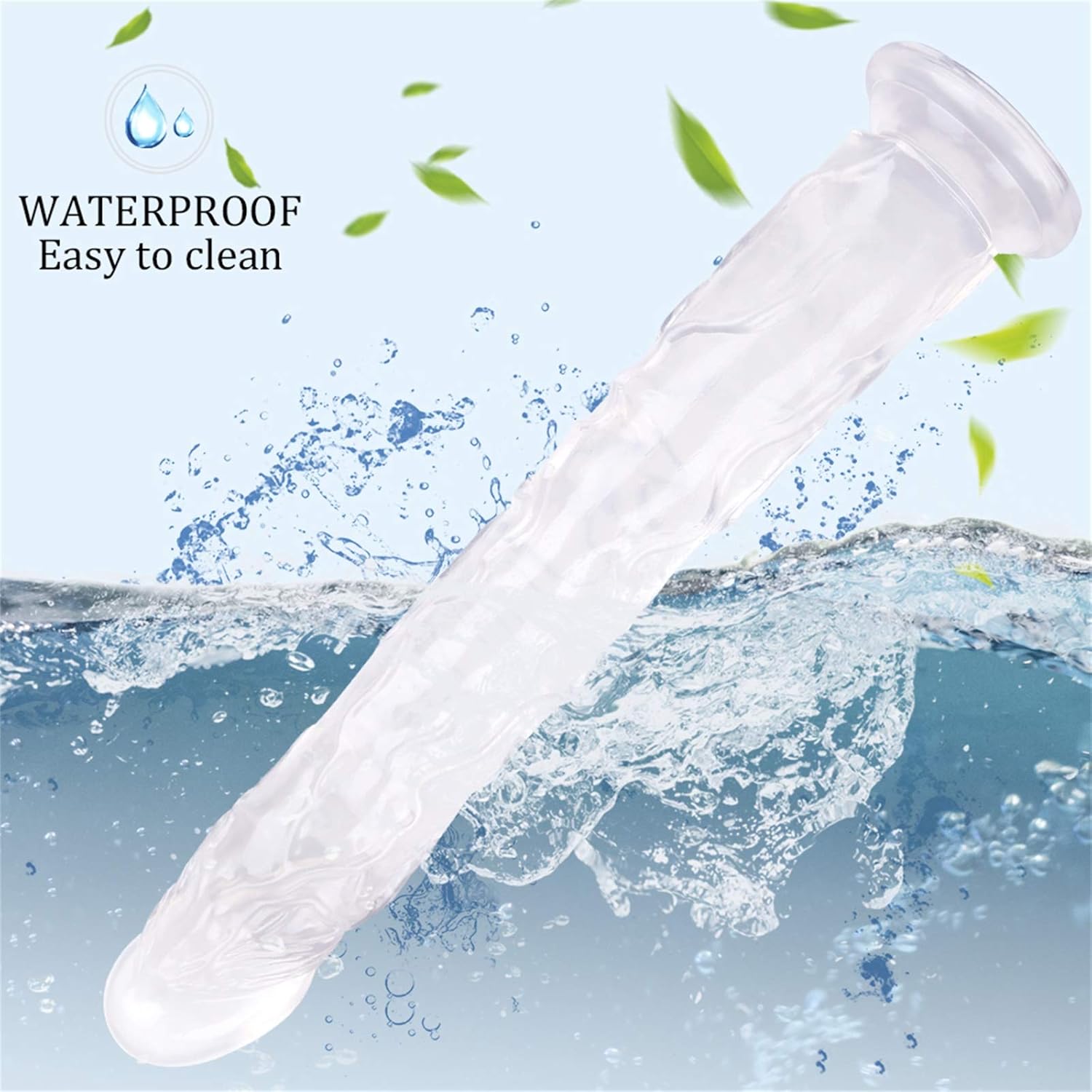 38 cm Super Long Dildo Anal Dildo Realistic Dildo Real Penis Replica with Powerful Suction Cup Waterproof Sex Toy for Couples(Clear)