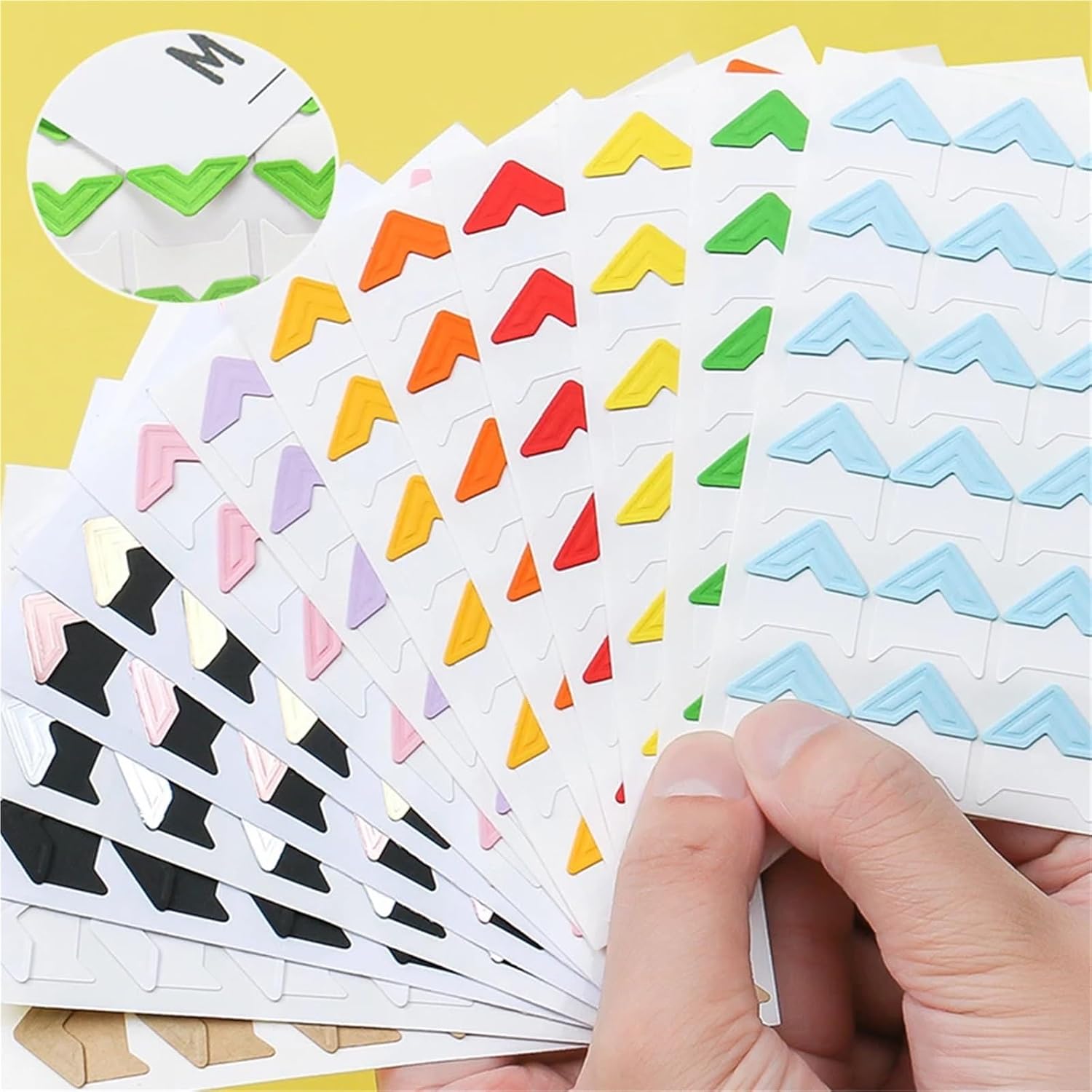 Photo Corners Self Adhesive 12Sheets Photo Corners Stickers Paper Frame Accessories Albums Corner Decoration Scrapbooking Useful Decorative Handmade