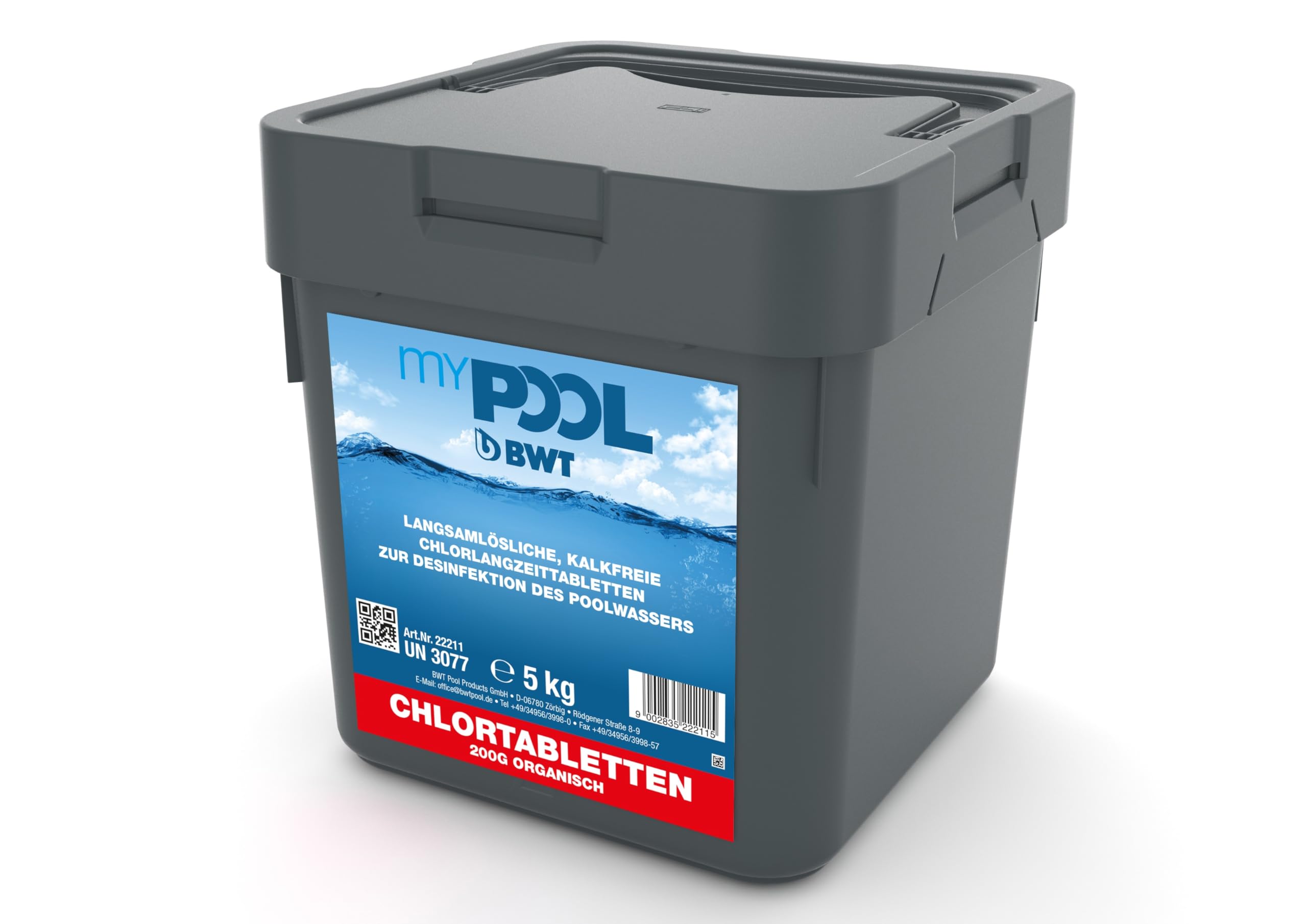 zbs24 Chlor Multi Tabs 200gr. Tabletten im 5 kg Eimer - 3in1 Produkt gegen Algen - Chlordesinfektion - Flockungsmittel