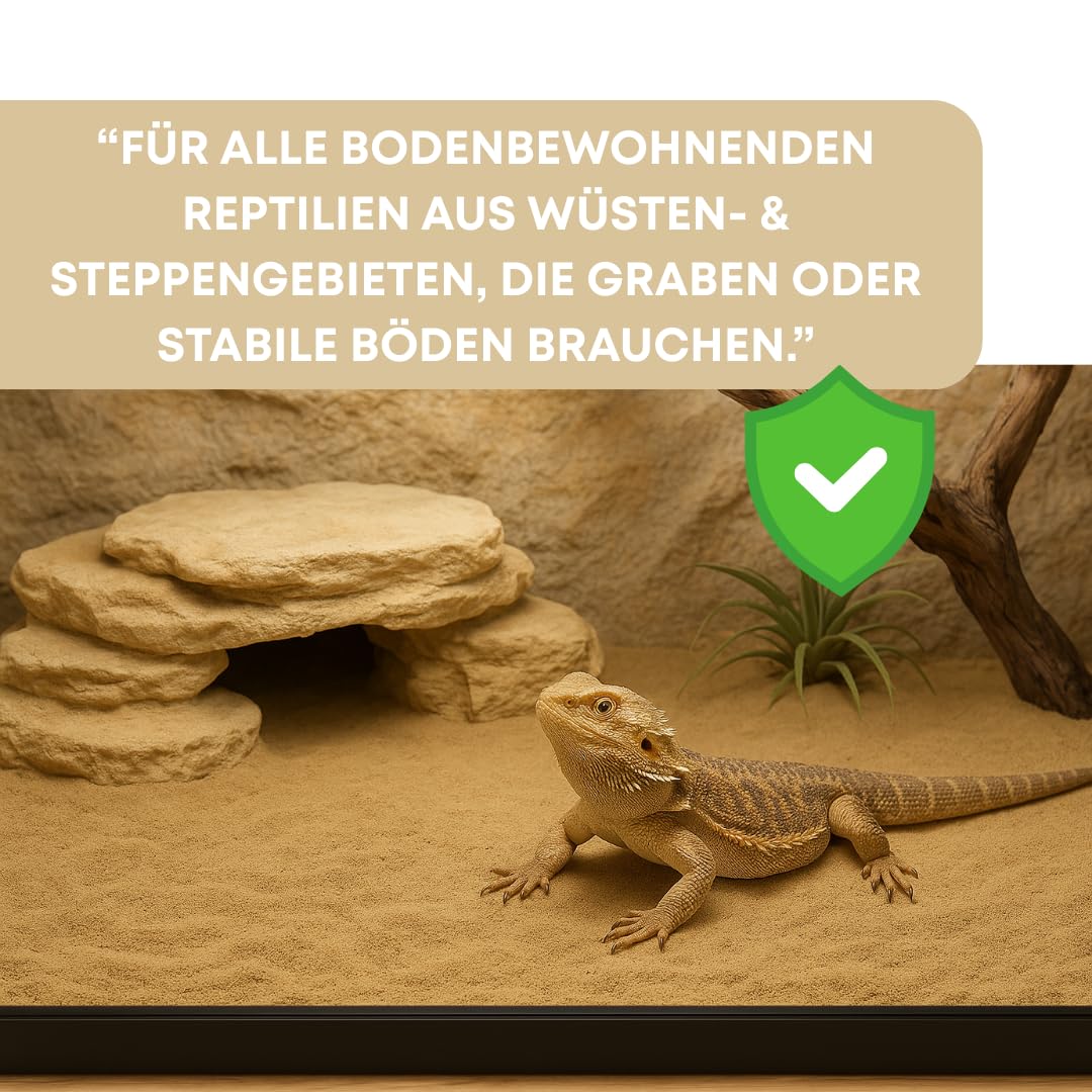 Terrariensand Fertigmix 25 kg Sand-Lehm Gemisch für Reptilien Wüstenbewohner Bodengrund Bartagamen Geckos