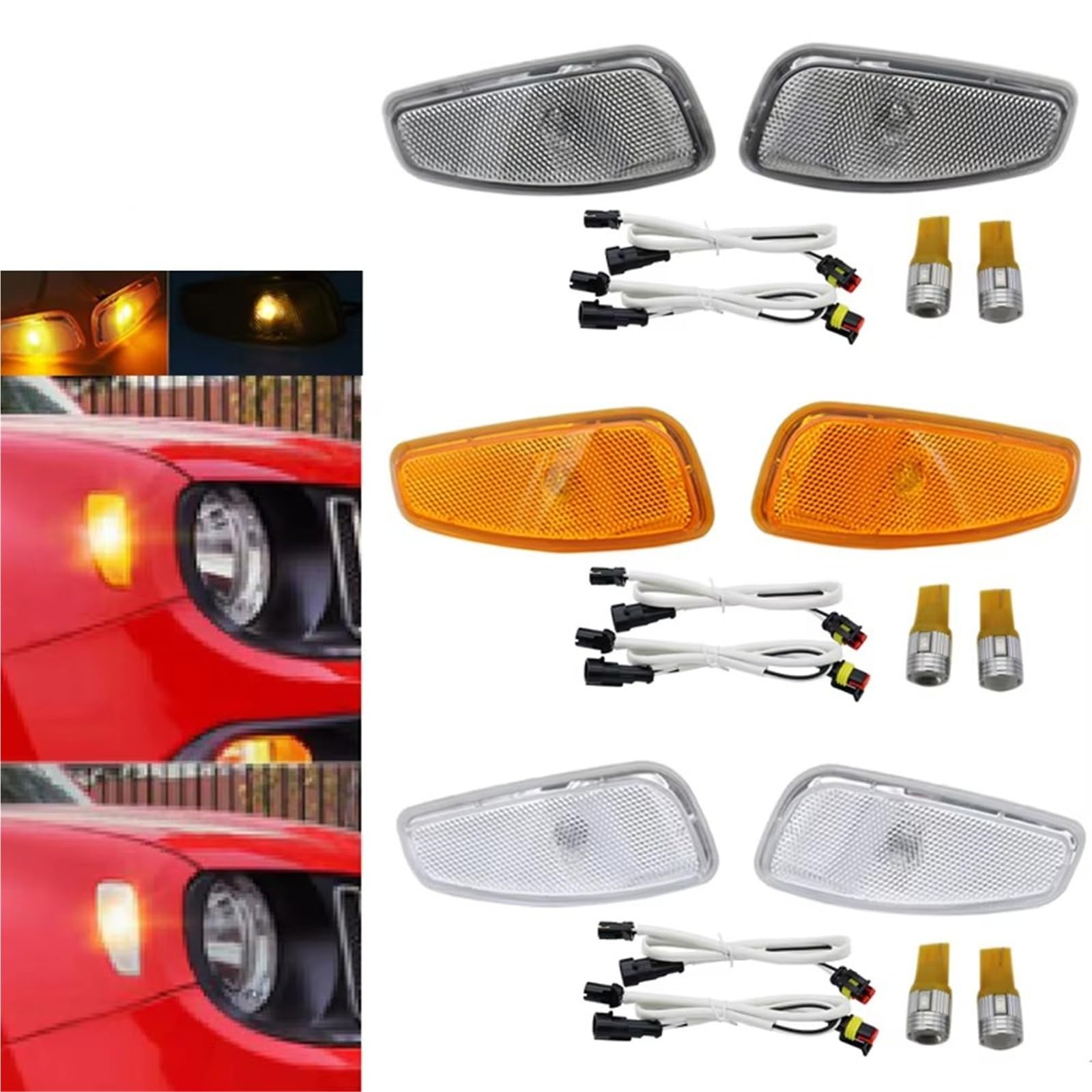 Indicatore Direzione 2 Pezzi Post Gratuiti Adatti Per Jeep Per RENEGADE 2014 2015 2016 Indicatori Direzione Laterali Arancione Fumo Freccia Specchietto(White (amber light))