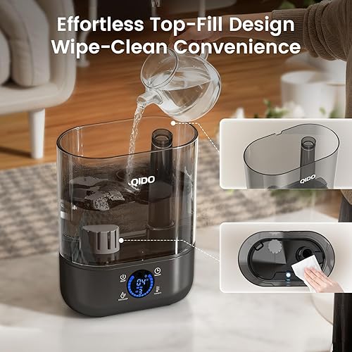 Miniatura 2 de COMHOMA Humidificadores inteligentes para dormitorio, humidificador de llenado superior de 5 L, difusor de aceite esencial para bebés y plantas, 3