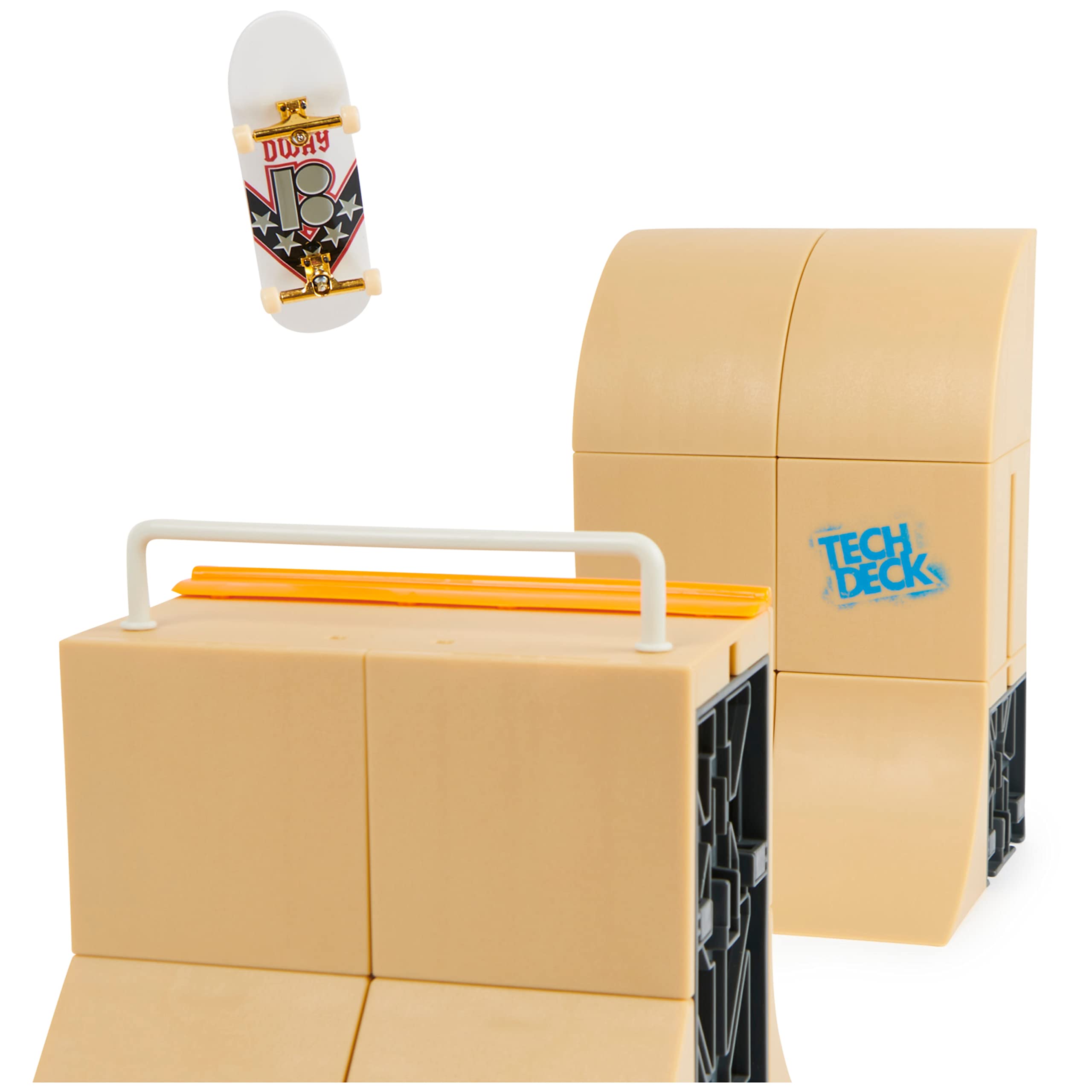 FINGER SKATE - TECH DECK - MEGA HALF PIPE DANNY WAY - Rampe Emblématique Du Skate 100% Modulable - Avec 1 Skate Plan B Exclusif 96 mm - X-Connect - Jouet Enfant 6 Ans et +