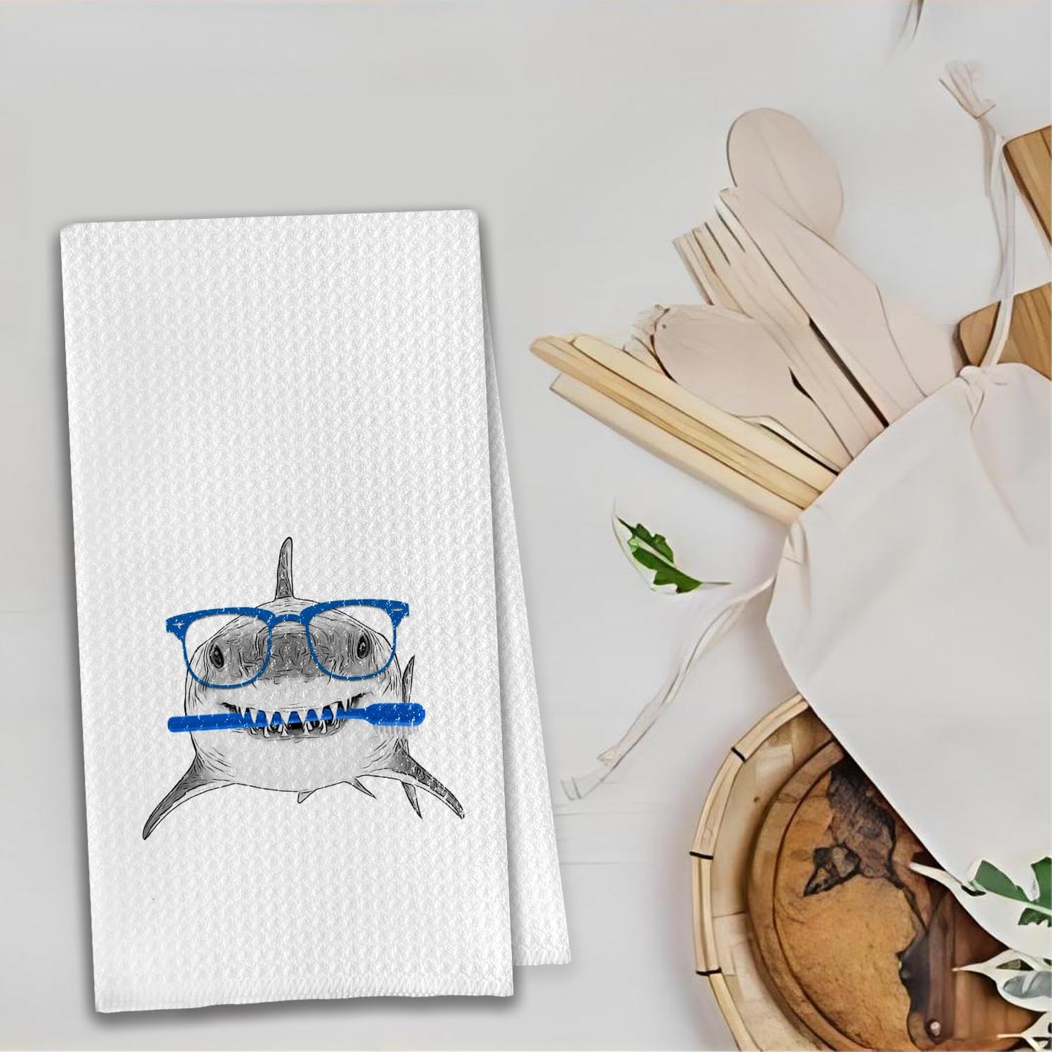 Shark Bathroom Hand Towels, Shark Gifts Hand Towels for Kids Boys Bathroom Decor, Ocean Beach Kitchen Dish Towels, 16x24 Inch - Image 5