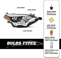 Vista 2 de SOCKIR Conjunto de faros delanteros para 2014 2015 2016 Toyota Corolla Base/CE/C/LE Eco/LE/L/S Plus/S/Sedan de 4 puertas. Proyector LED de repuesto