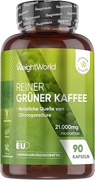 WeightWorld Green Coffee Capsules 21000 mg - Made from Chlorogenic Acid