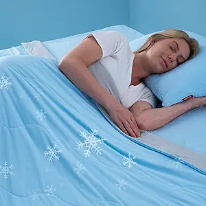 Momcozy Life CoolMurm Cooling Comforter for Hot Sleepers, Twin/Twin XL 68" x90” Soft Breathable Pregnancy Cooling Blanket, 3-Second Cooling, 8 Hours+ Stay Cool All Night, Grey Sky Blue
