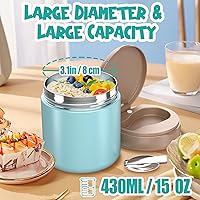 Vista 3 de Insulated Food Jar for Kids - 15.2 Oz, Thermo for Hot Food, Soup Thermo, Insulated Food Container, Termos Para Comida Caliente, Width Mouth
