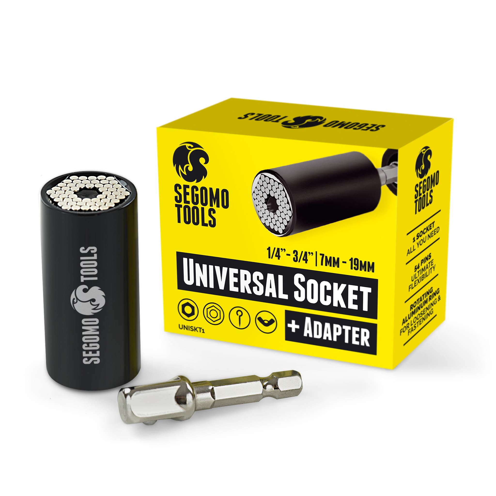 Segomo Tools7mm to 19mm | 1/4 Inch to 3/4 Inch Multifunction Universal Socket Tool Set (For Men, Dads, Husbands, Boyfriends, Christmas, Thanksgiving, DIYers) - UNISKT1