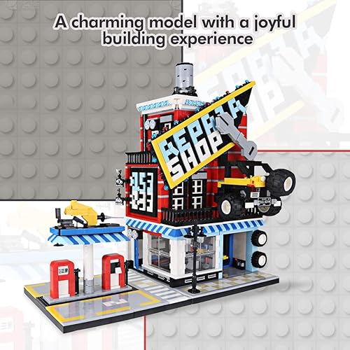 Miniatura 2 de Centro de servicio de automóvil, tienda, bloques de construcción, juguete de ingeniería, juego de modelos de construcción para adolescentes y