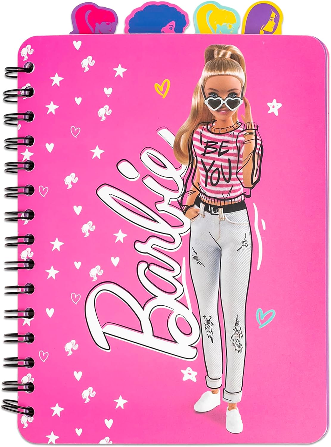 Inkology: 4 Tab Journal: Barbie - 160 Dot Pages, Fashion Themed Spiral Notebook, 4 Stylish Character Dividers, Writing-Notes-Dreams-Doodles, Kids 3+